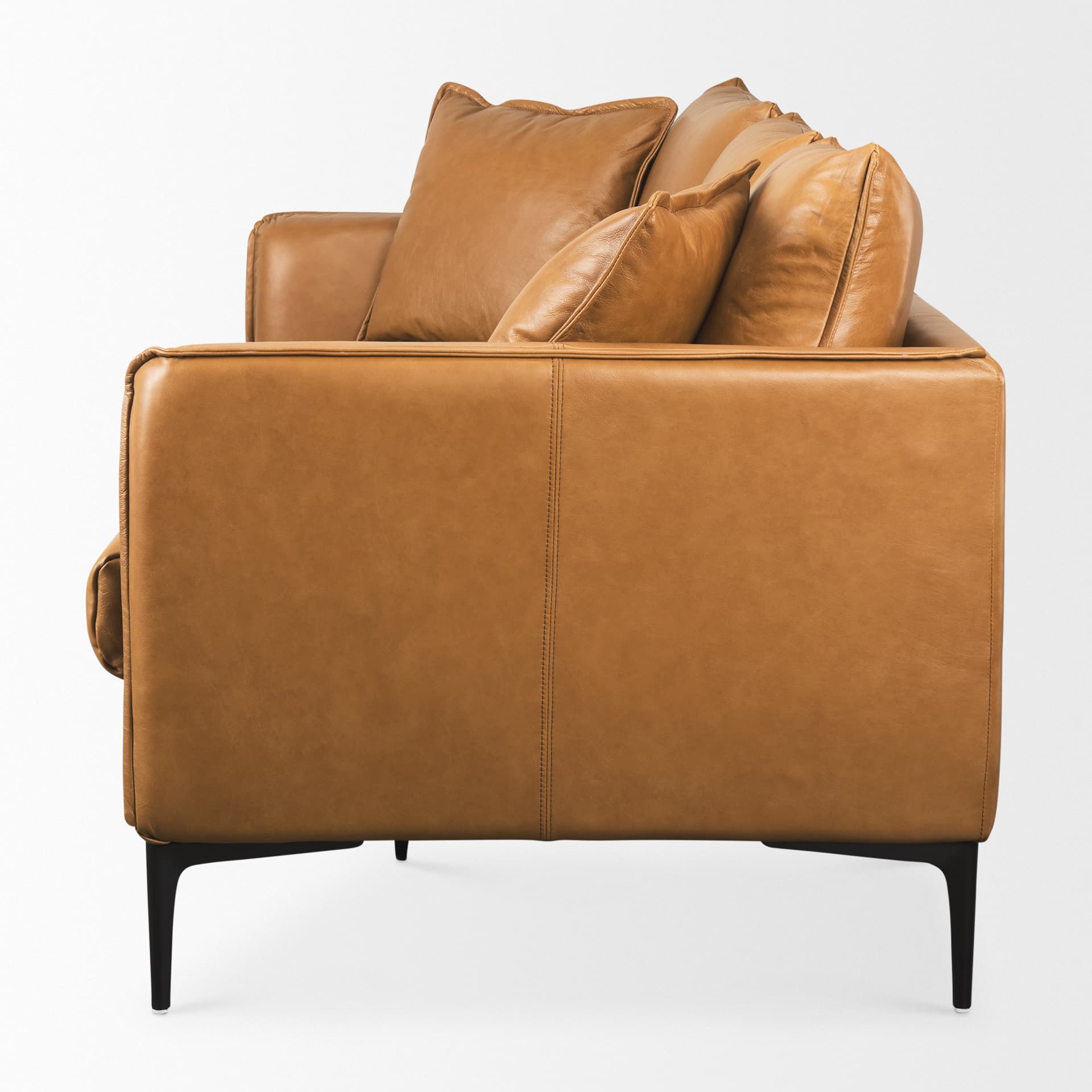 Lake Como 85.8W Tan Leather Three Seater Sofa — product photograph