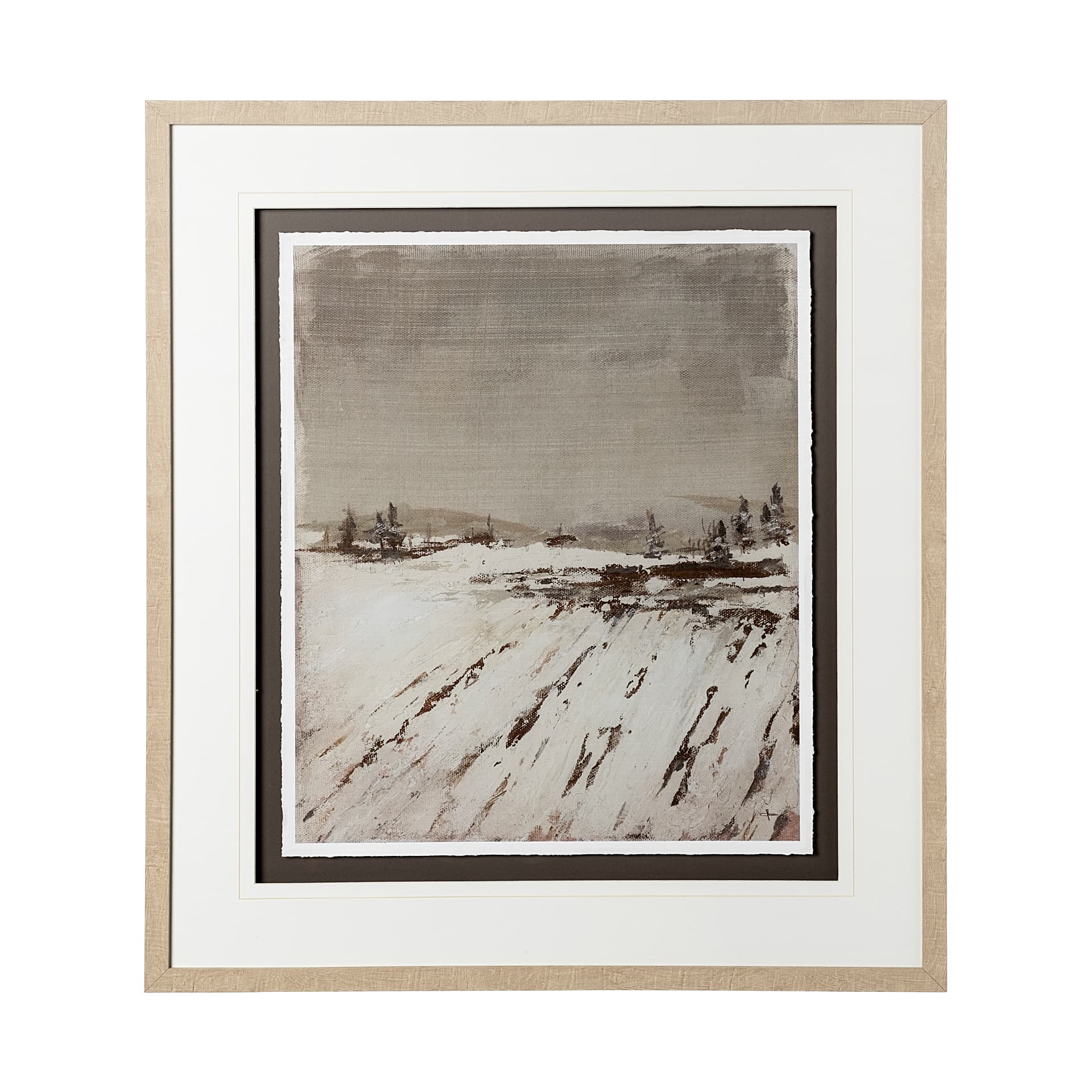 Silent Snow I by Jonathan Klassen a Hand Embellished Textured Framed Art Print Matted under Glass — product photograph