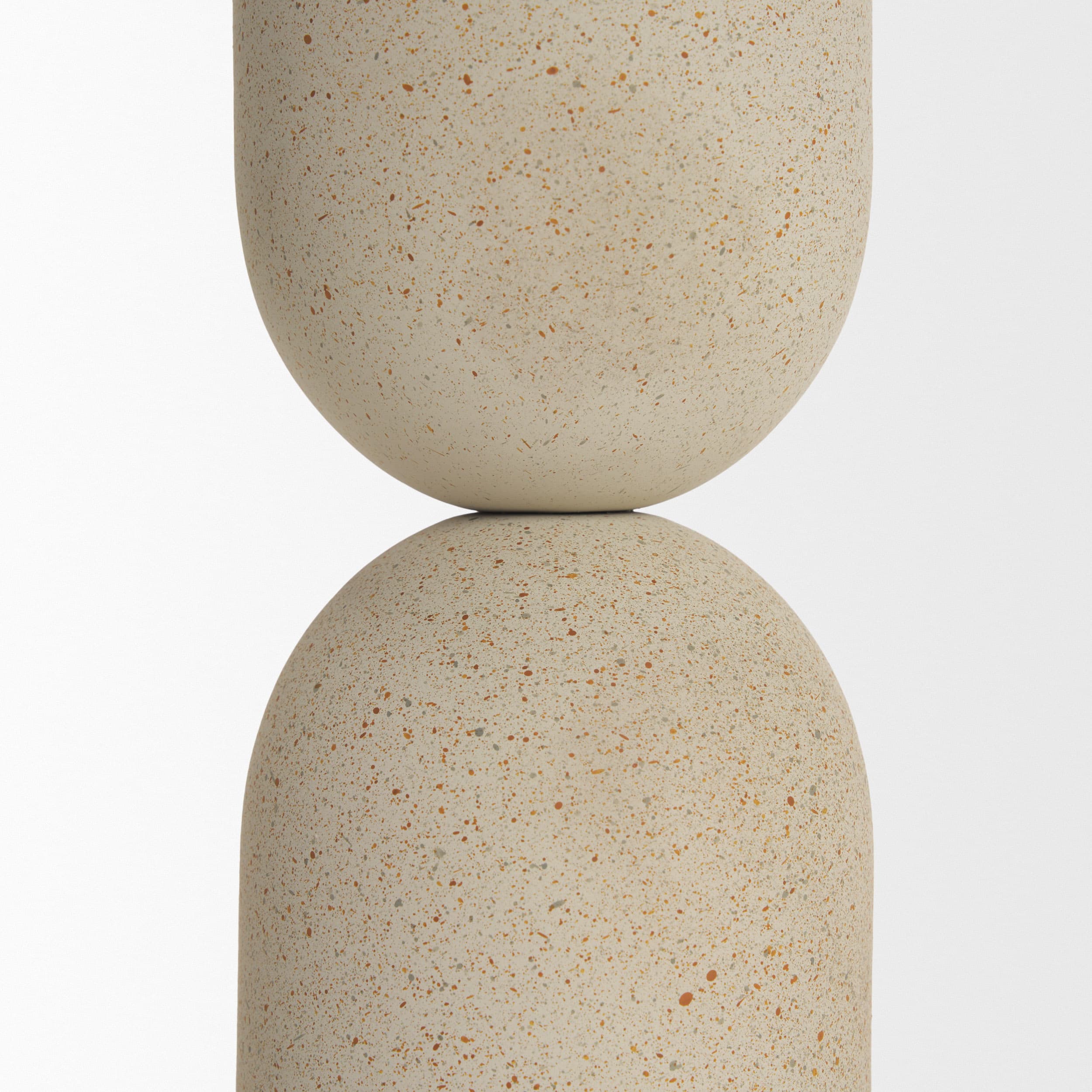 Qamra Tall Beige Textured Metal Pillar Candle Holder Candle Holder — product photograph