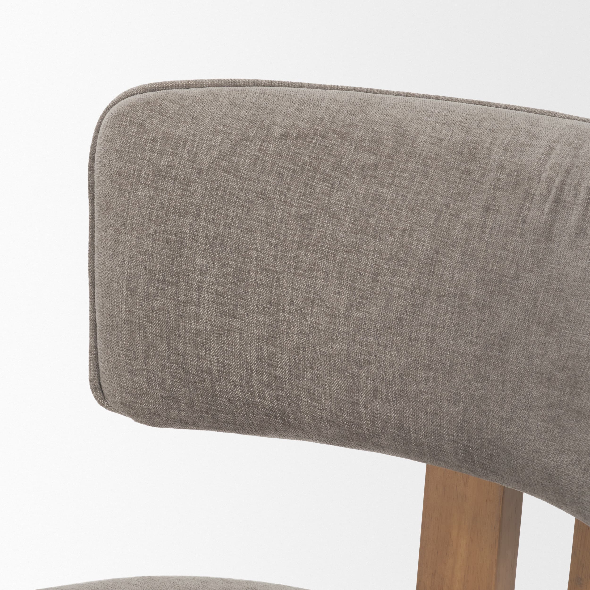 Soho Open Back Dining Side Chair | Gray Chenille w/ Brown Wood — product photograph