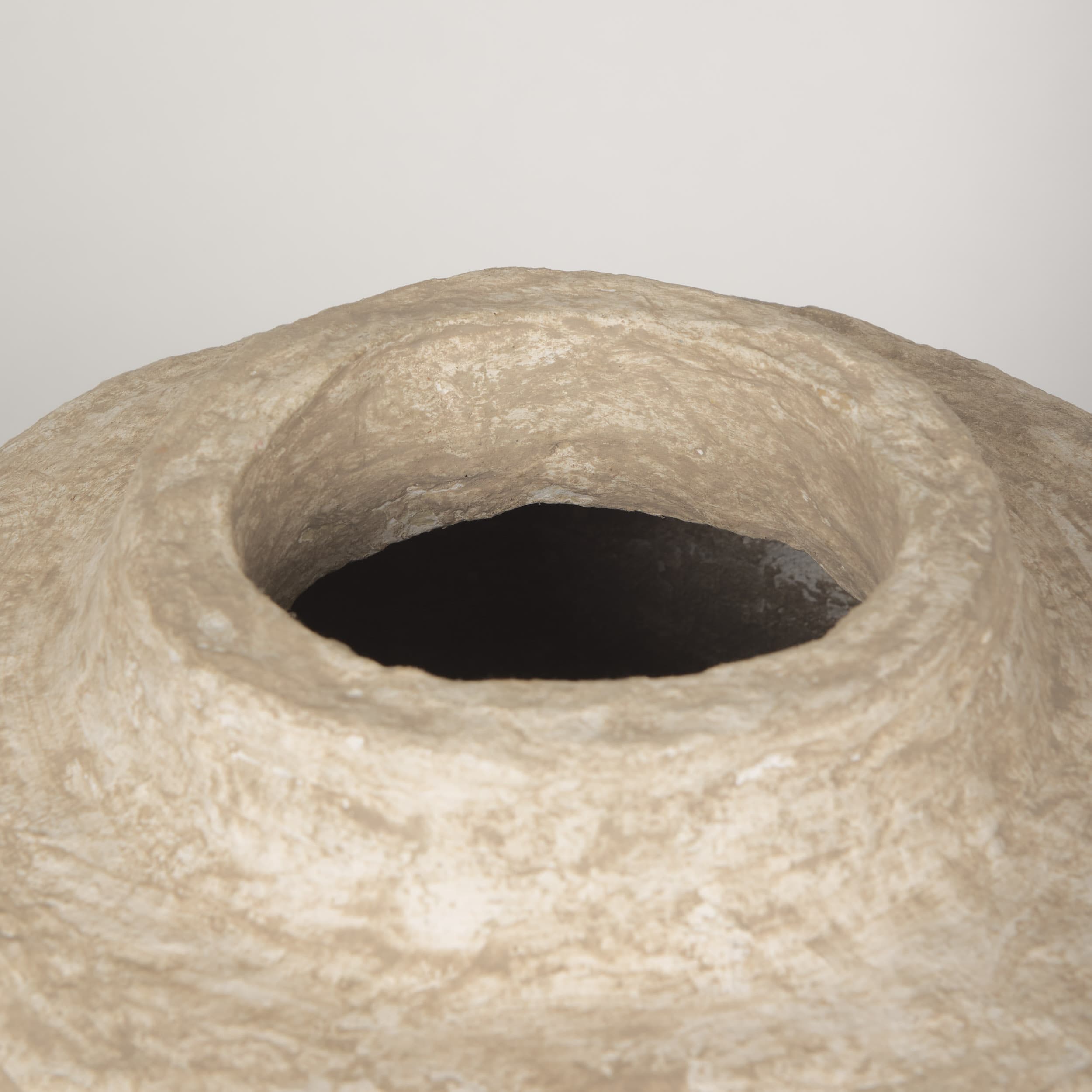 Rama Small Beige Paper Mache Floor Vase — product photograph