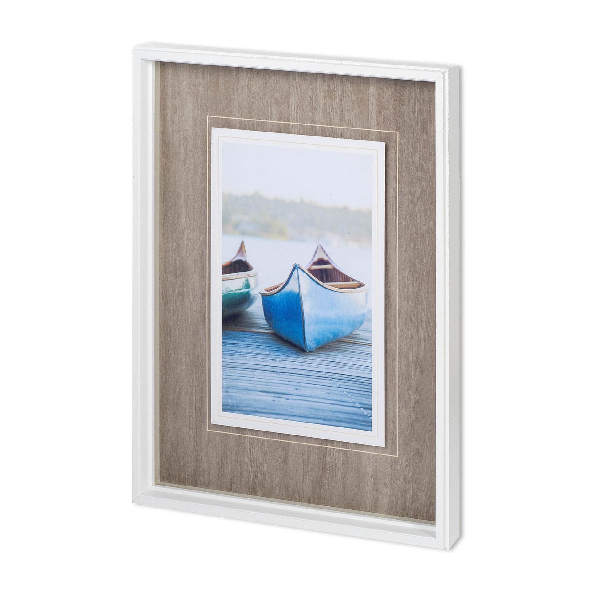 Blue Canoe MMC-0062 by Mercana Studio a Framed Photo Art Print Matted under Glass — product photograph