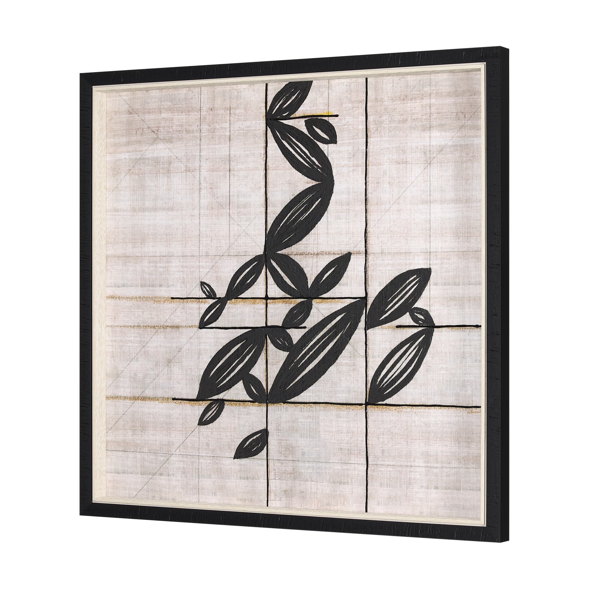 Papyrus Foliage I by Mercana Studio a Hand Embellished Textured Framed Art Print — product photograph
