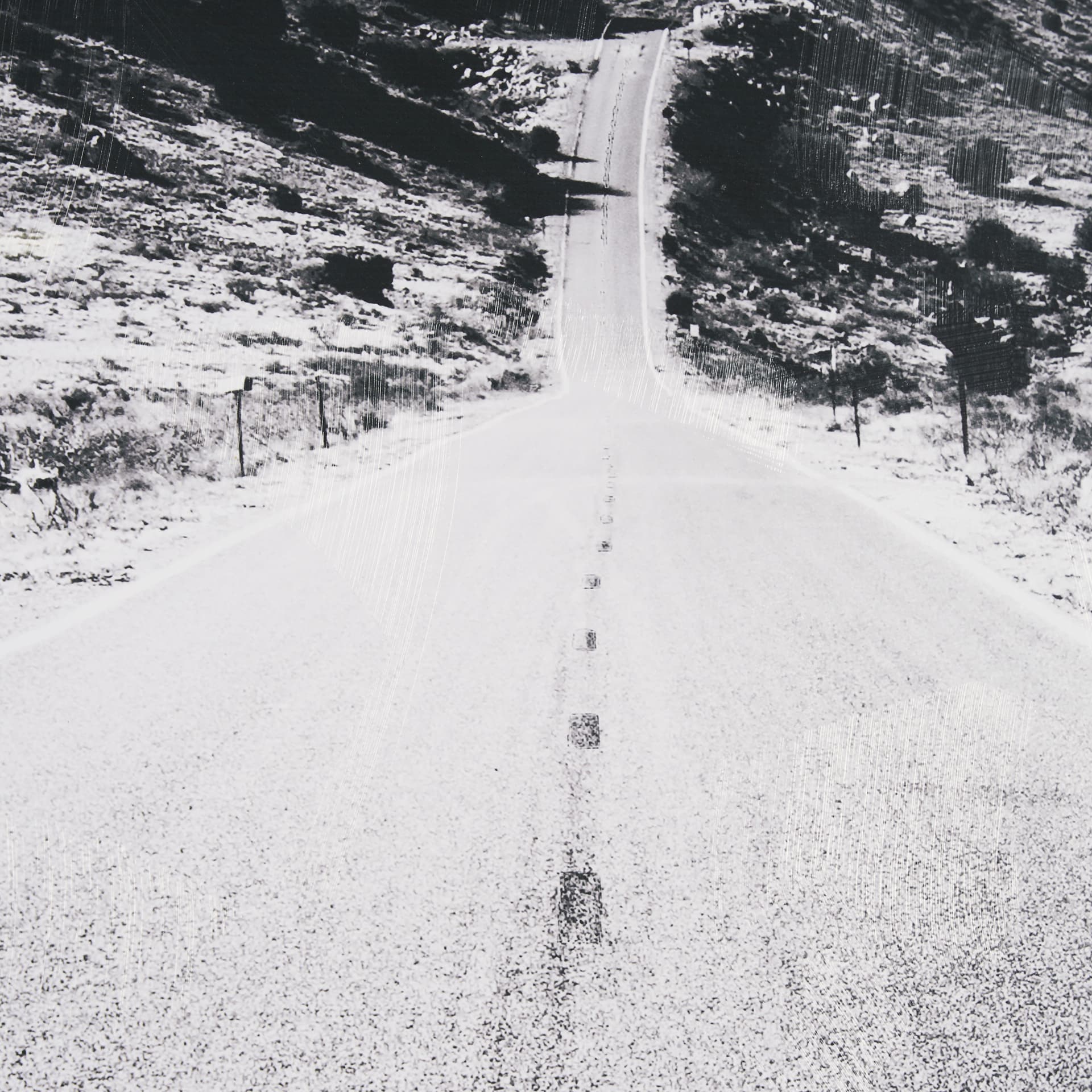 Road to Old West BW by Nathan Larson a Hand Embellished Framed Photo Art Print Matted under Glass — product photograph