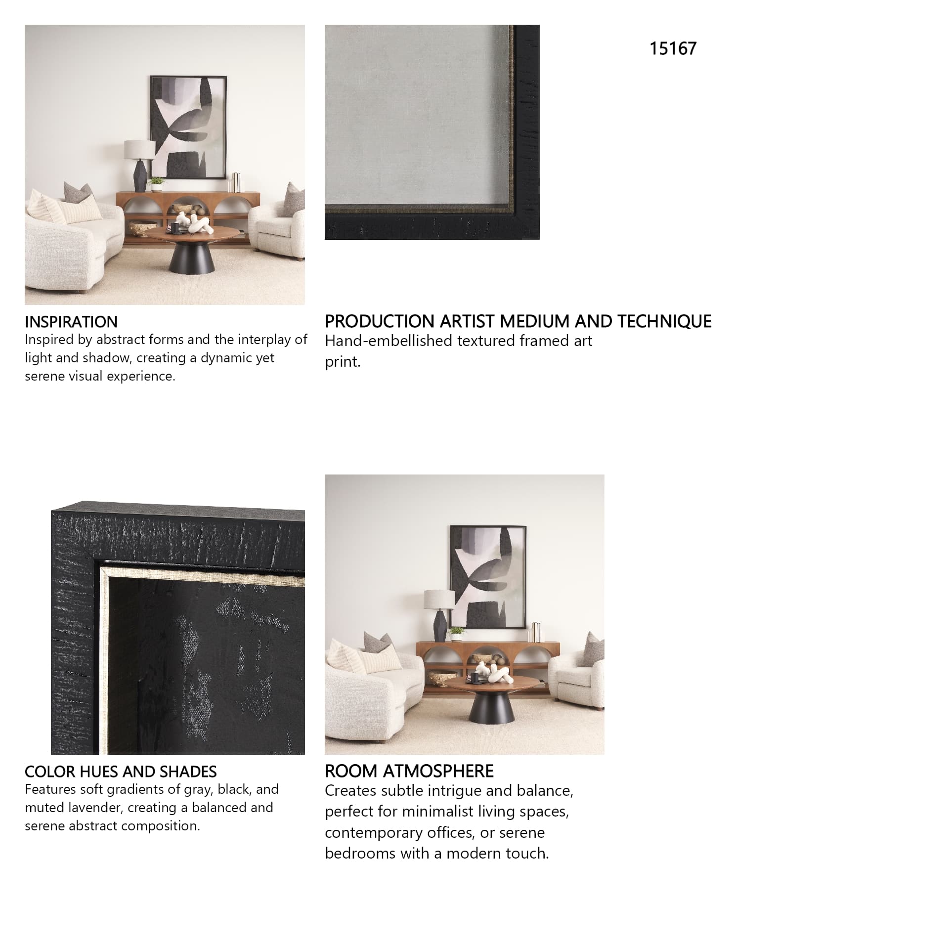Shape Shift - Diverge by Mercana Studio a Hand Embellished Textured Framed Art Print — in a styled room