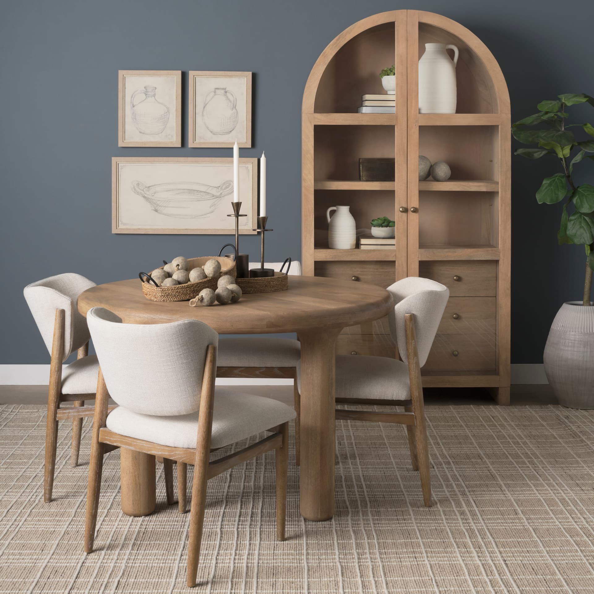 Soma 48" Round Dining Table | Modern | Light Brown Wood | Seats 4 — product photograph