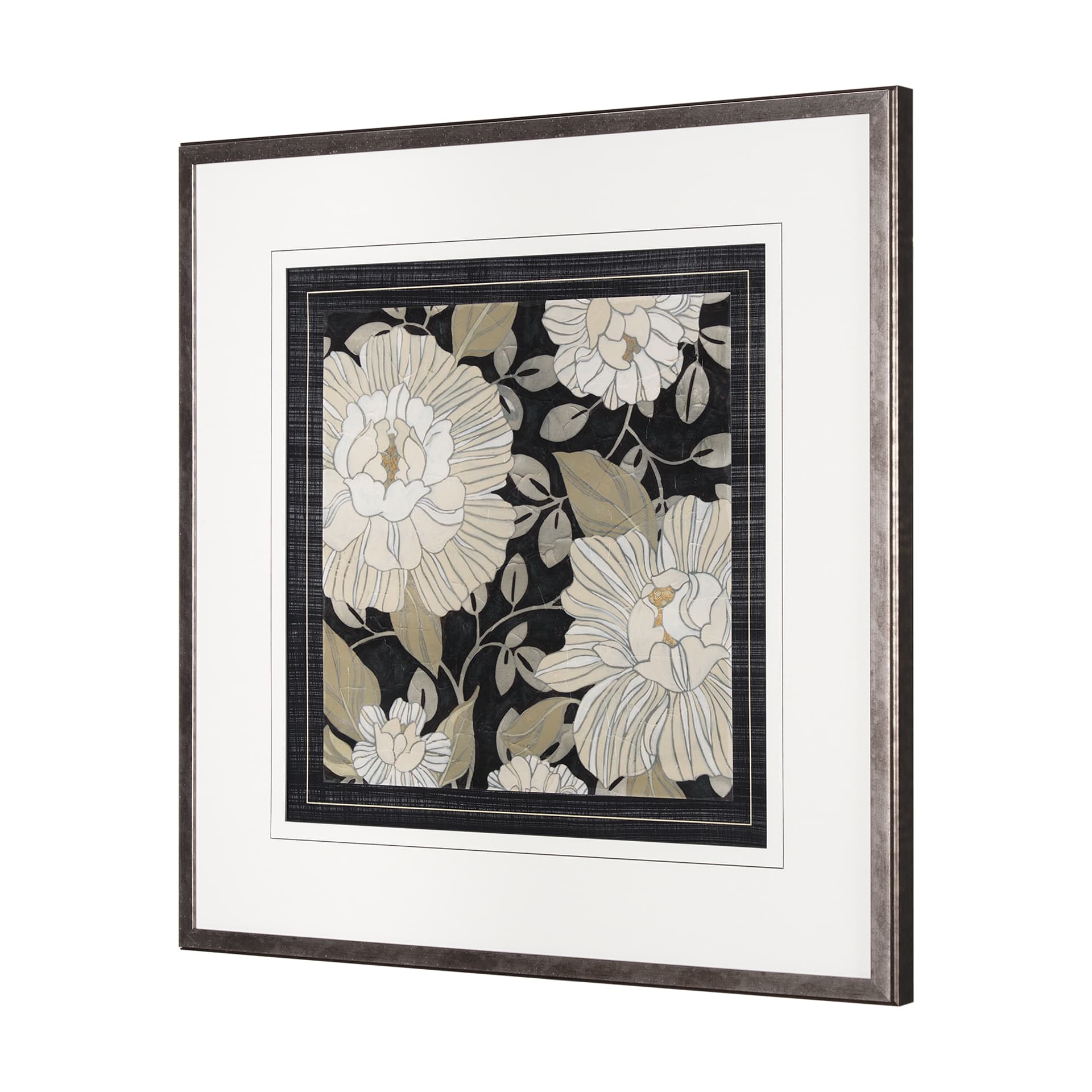 Garden Noir II by June Erica Vess a Hand Embellished Textured Framed Art Print Matted under Glass — product photograph