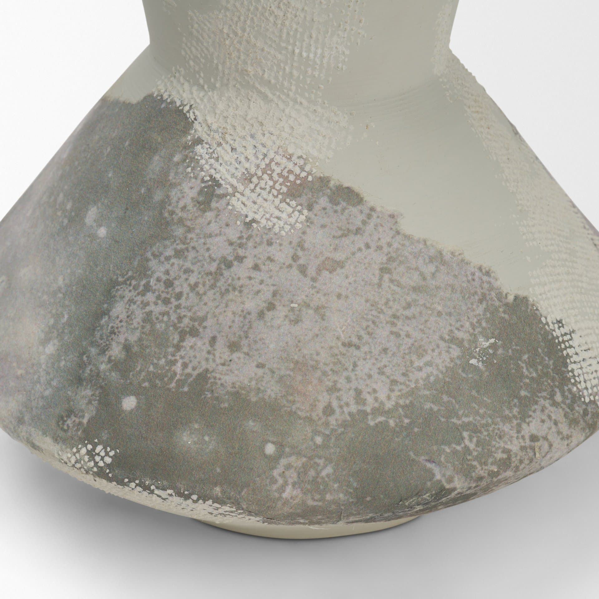 Velo 8.1H White w/Green Hand-Painted Terracotta Decorative Vase — product photograph