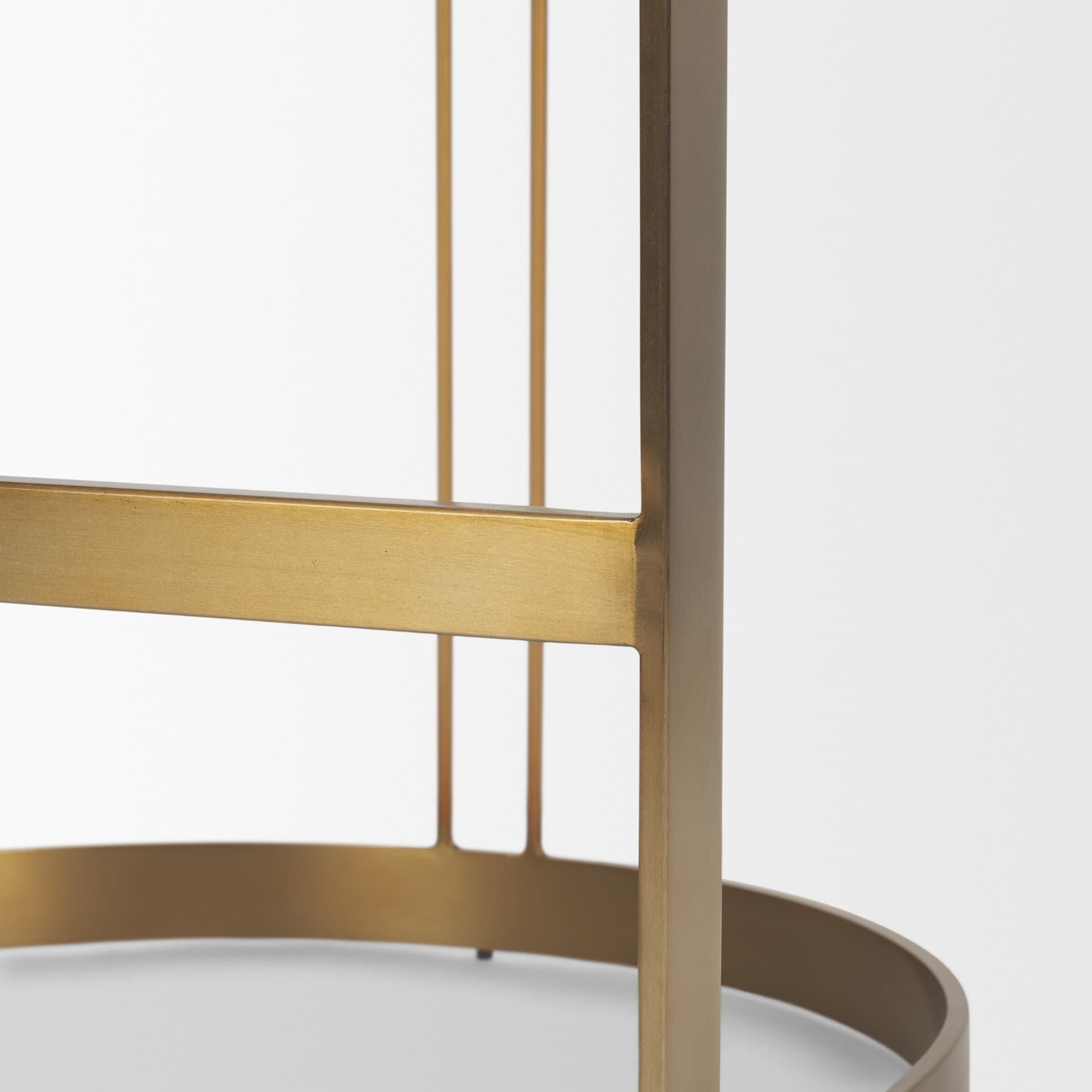 Hollyfield Backless 28.7in Seat Bar Stool | Olive Fabric w/ Gold Metal — product photograph
