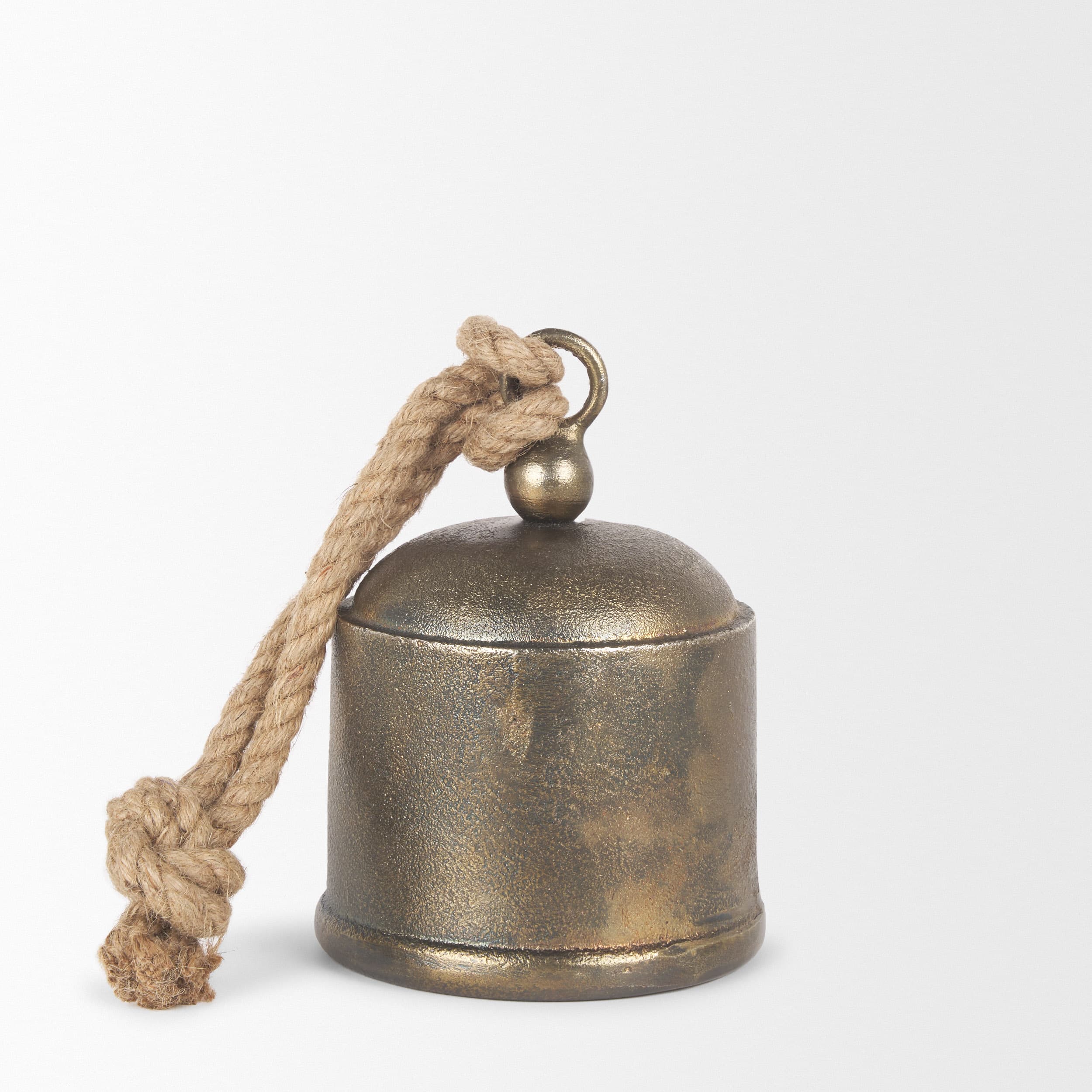 Quincy Medium Gold Metal Decorative Bell Object — product photograph
