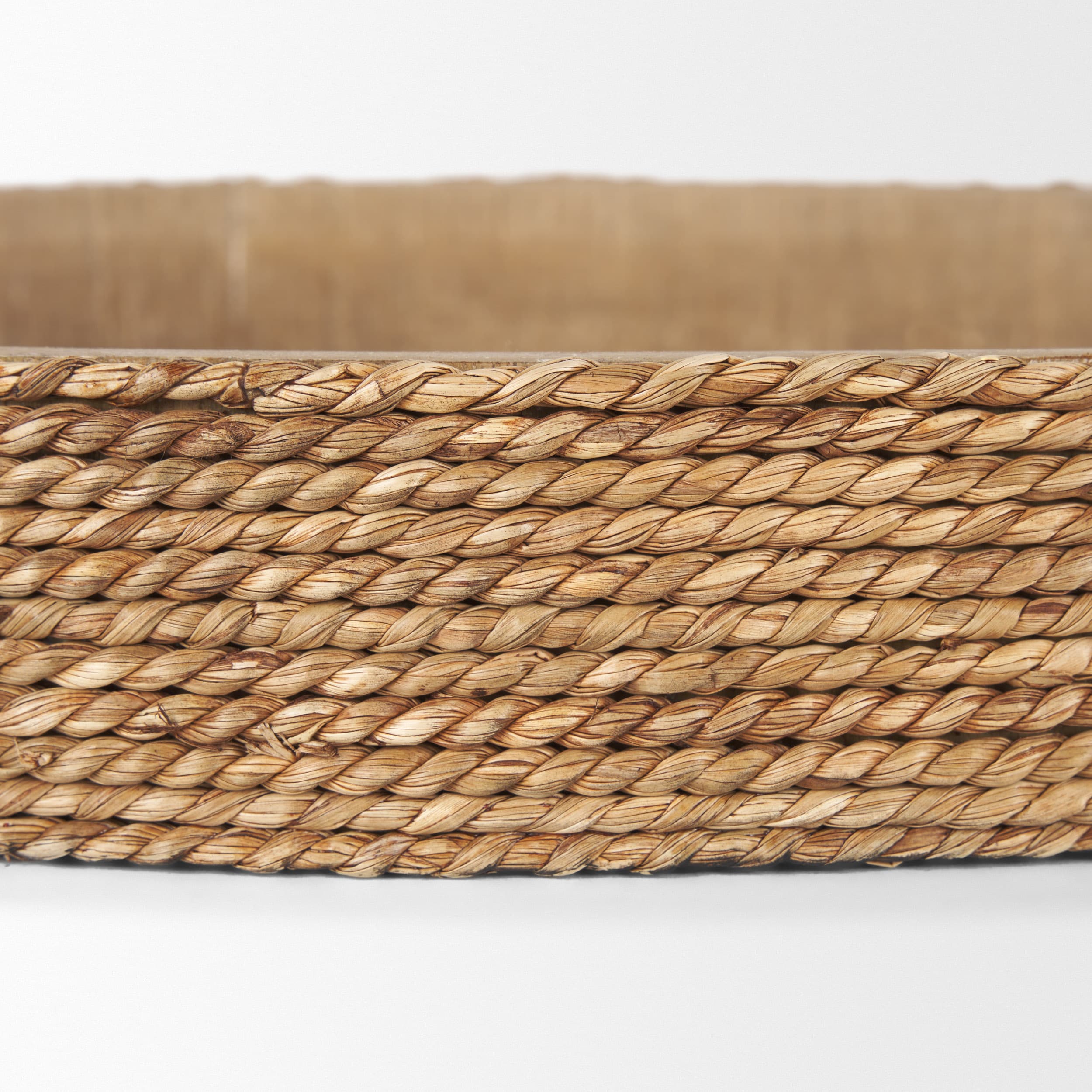 Wheaton Light Brown Wood w/ Natural Jute Serving Trays — product photograph