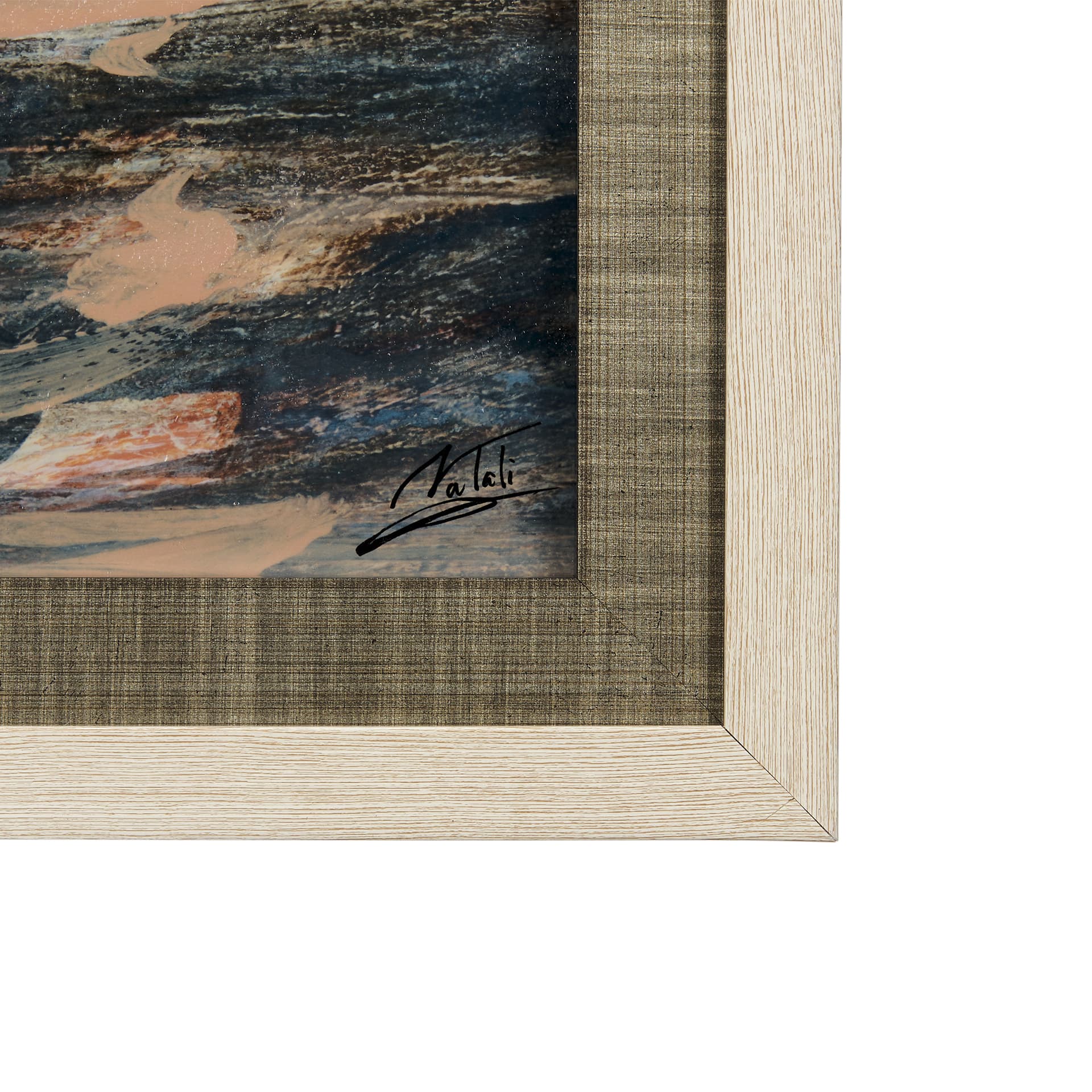 City Sunset by Mercana Studio a Hand Embellished Textured Framed Art Print Matted under Glass — product photograph