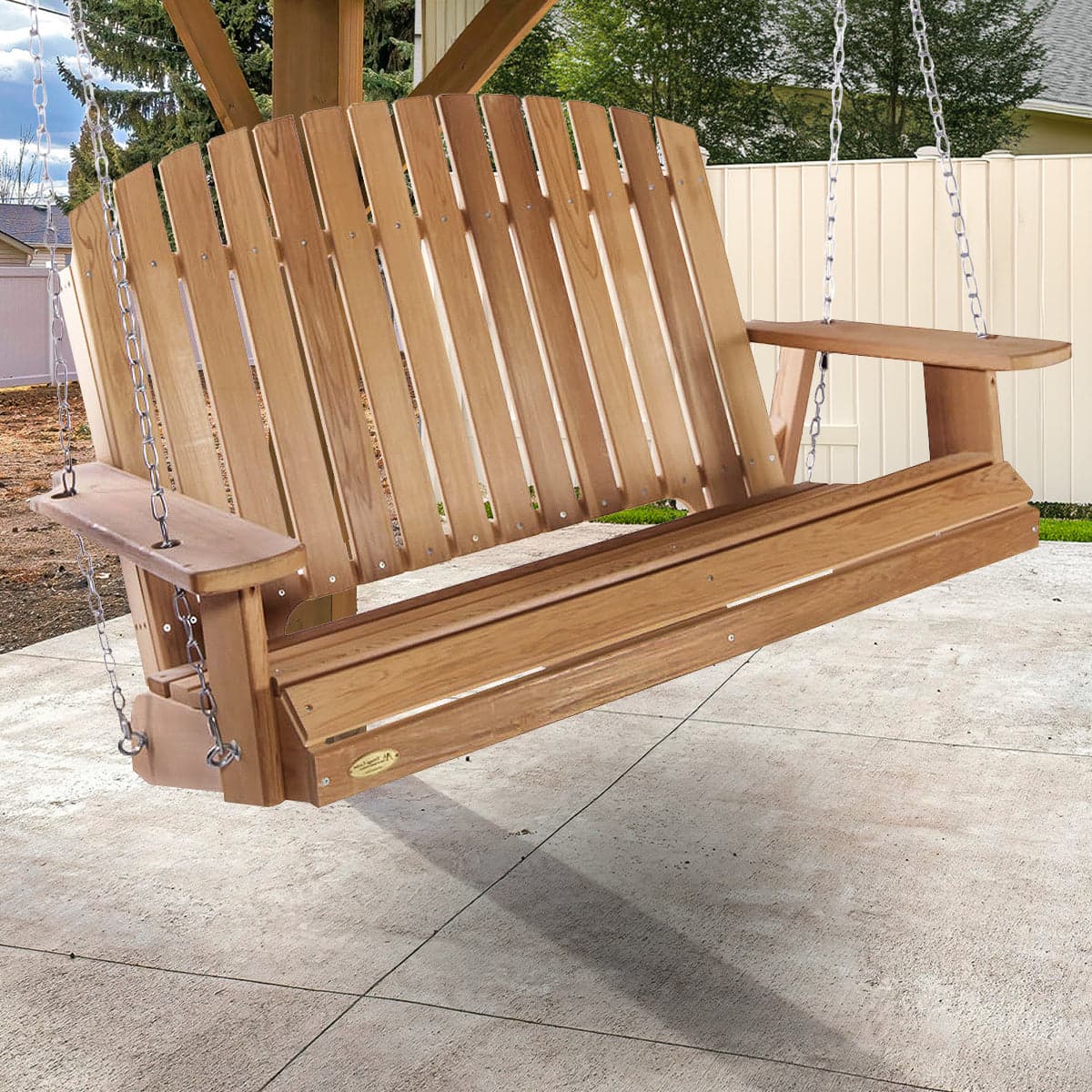 4-ft Adirondack Cedar Garden Swing with Comfort Springs — product photograph