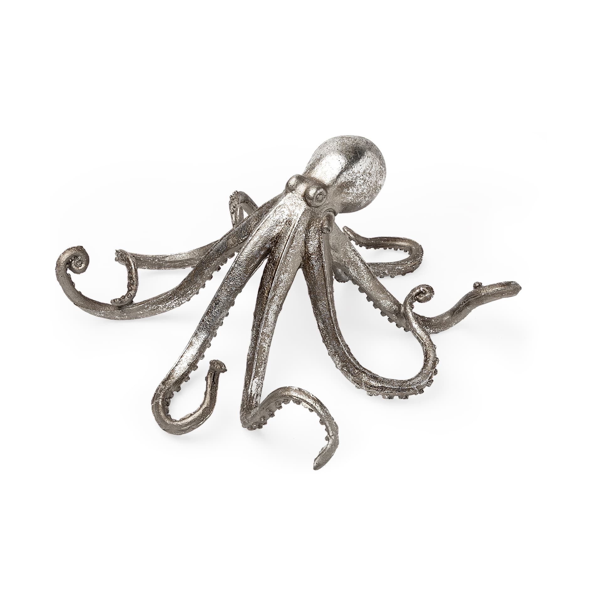 Strafford Medium 13L x 7W Silver Resin Octopus — product photograph