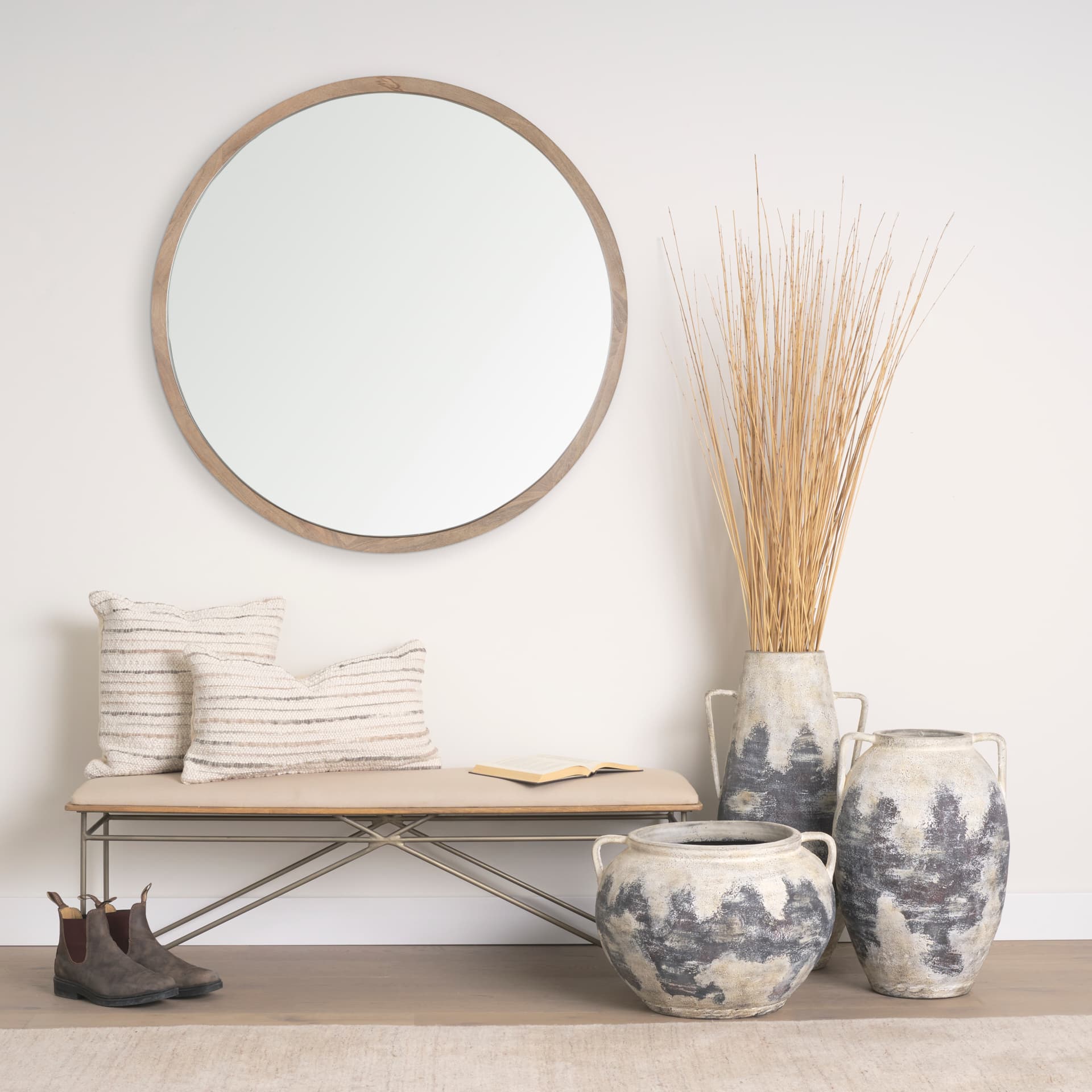 Boscia 28.9H Double Ear Floor Vase — in a styled room