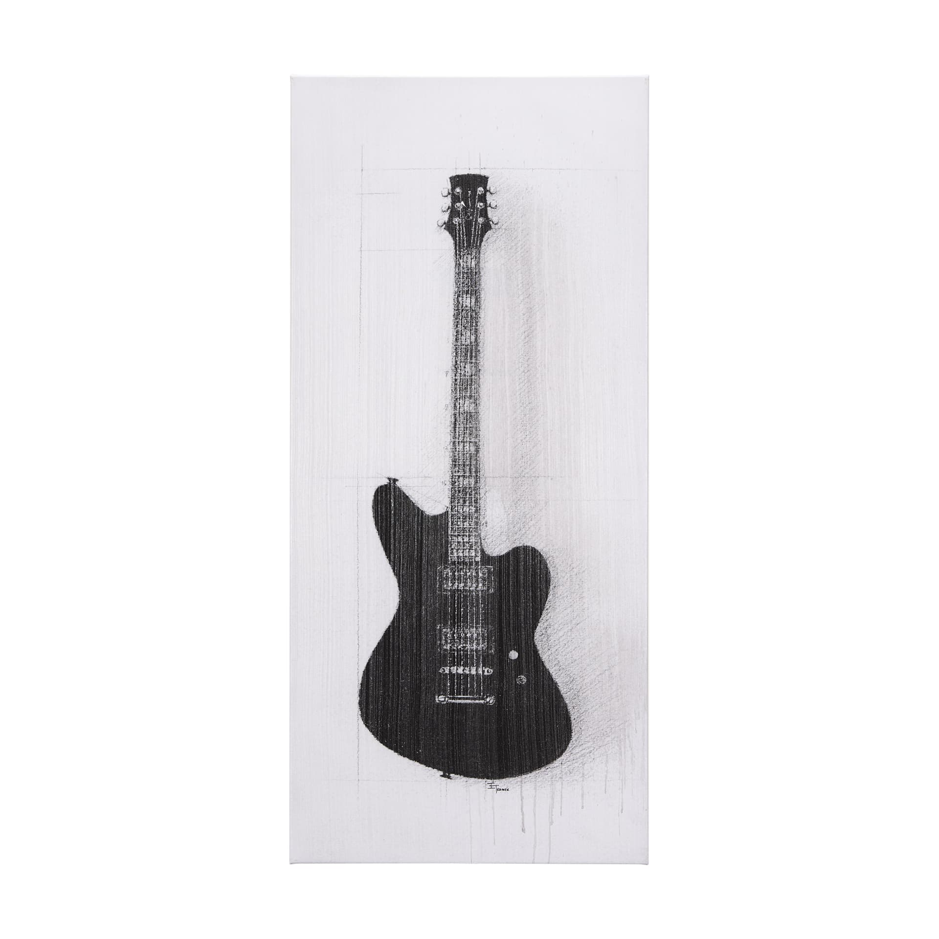 Guitar II by Mercana Studio a Hand Embellished Textured Canvas — product photograph