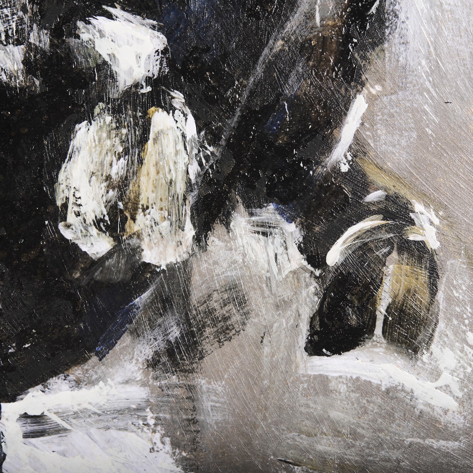 Bull by Mercana Studio a Hand Embellished Textured Framed Canvas — product photograph