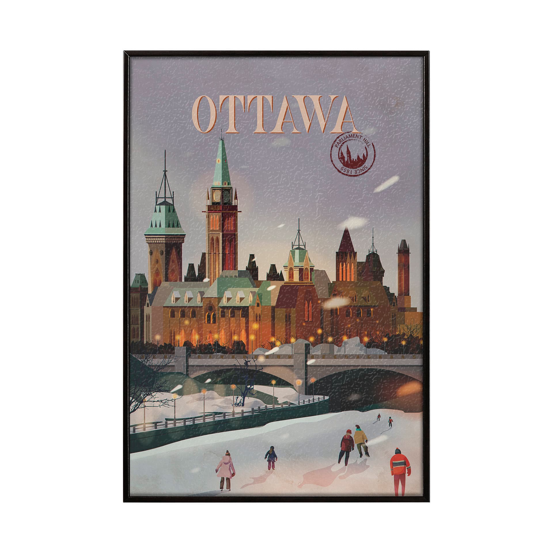 Ottawa Go Canada (SM) by Mercana Studio a Hand Embellished Decograph Framed Art Print — product photograph