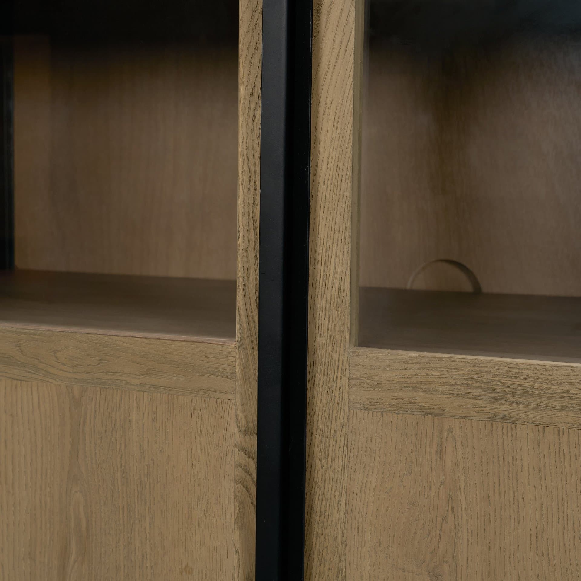 Sloan 80" Light Brown Wood W/Black Metal Frame Sideboard — product photograph