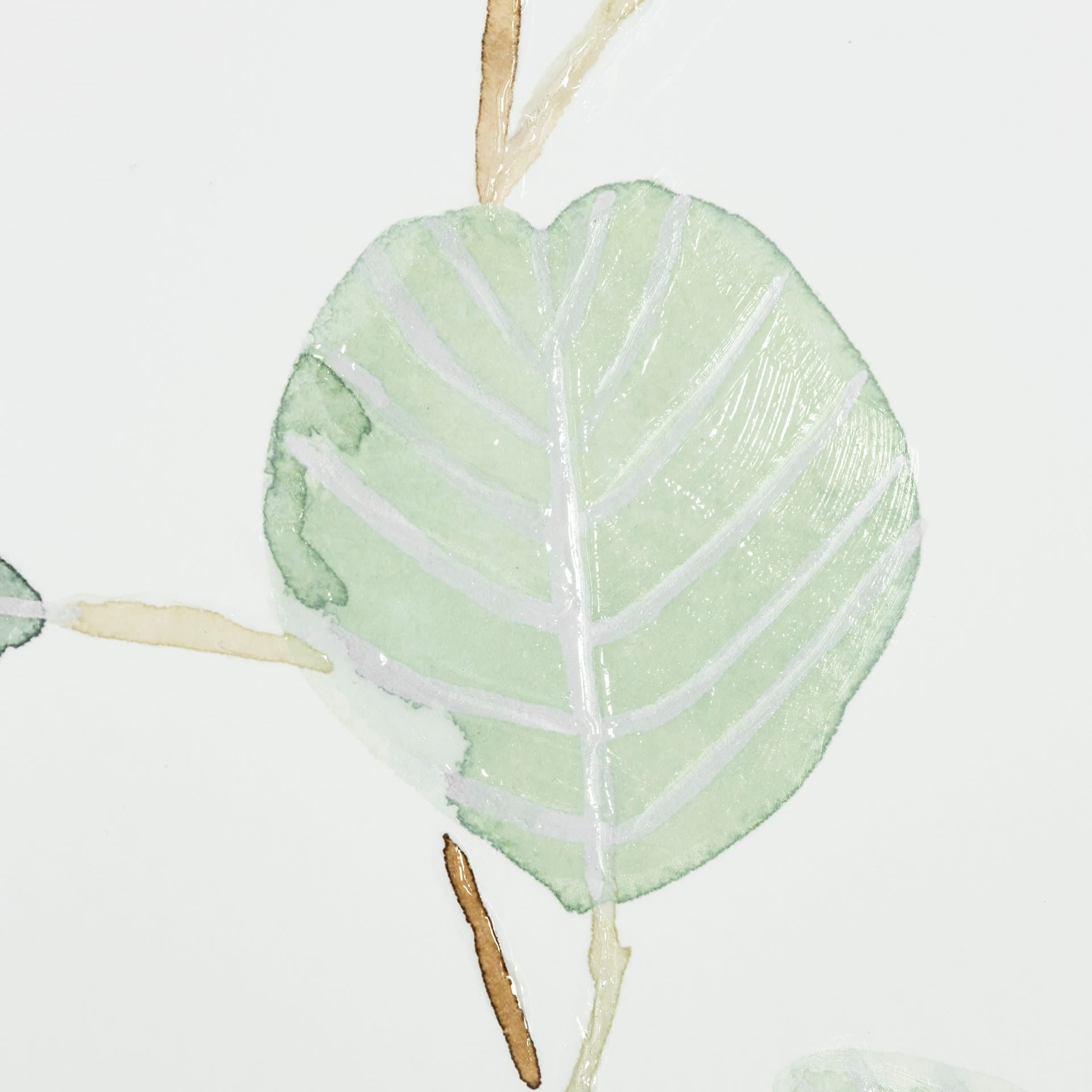 Soft Eucalyptus Branch IV by Emma Scarvey Hand Embellished Framed Art Print Matted under Glass — product photograph