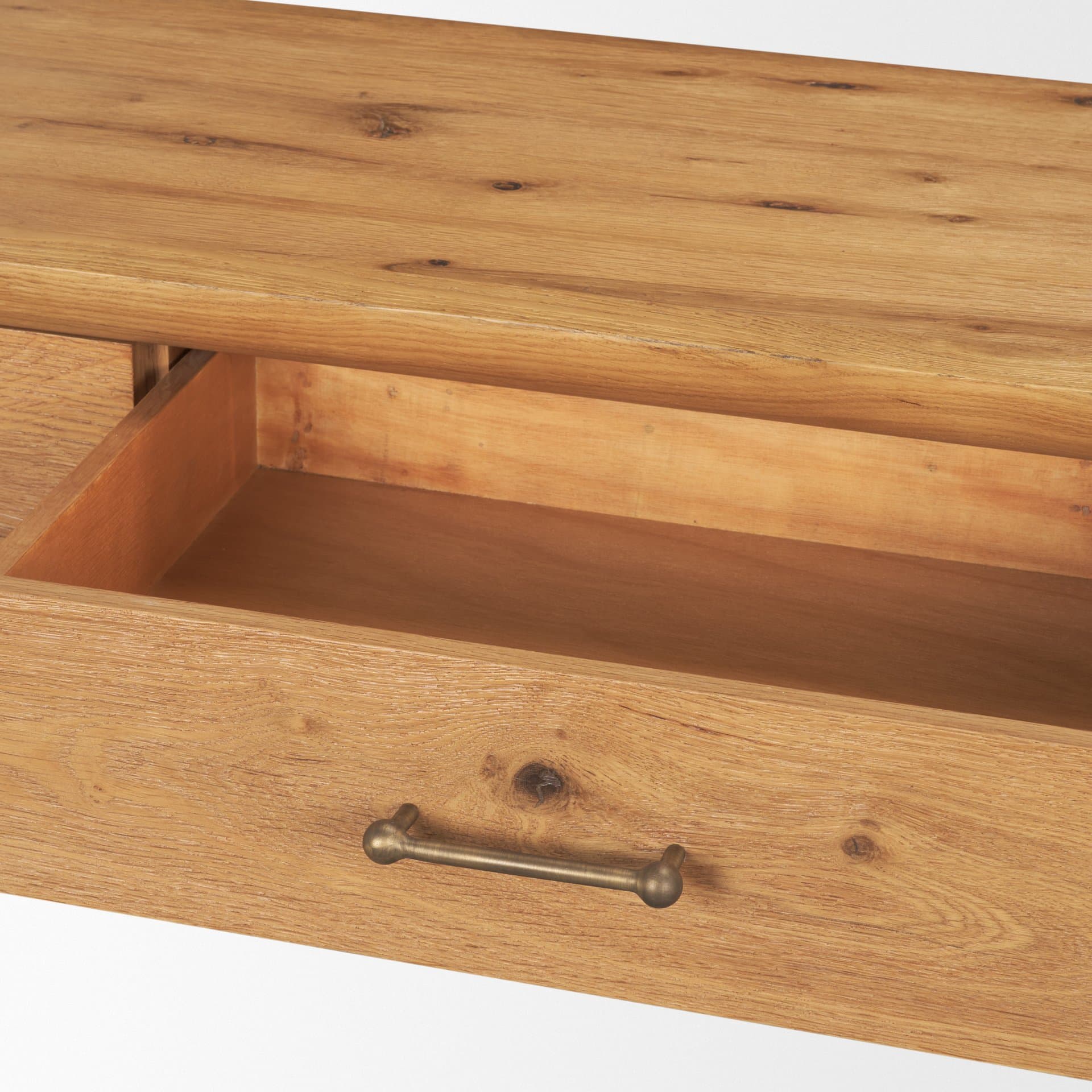 Belford 72" Light Brown Oak Wood Console Table — product photograph