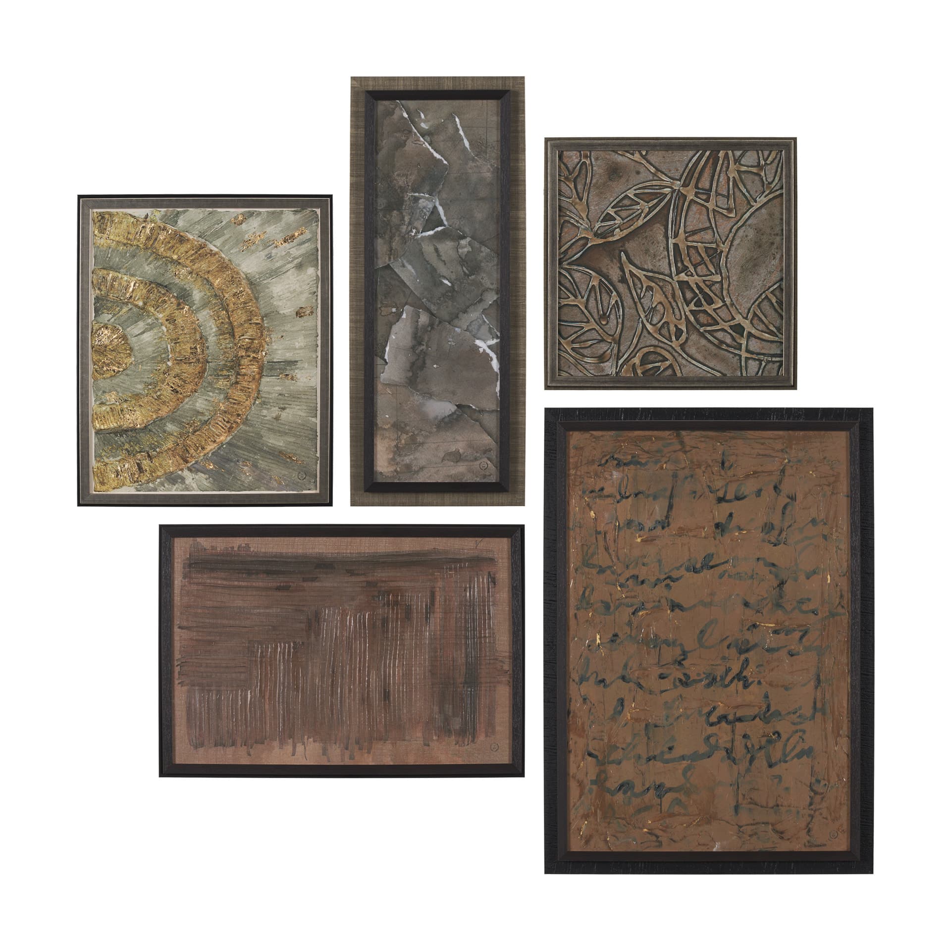 Ing (Set of 5) by Mercana Studio a Hand Embellished Framed Art Print — product photograph