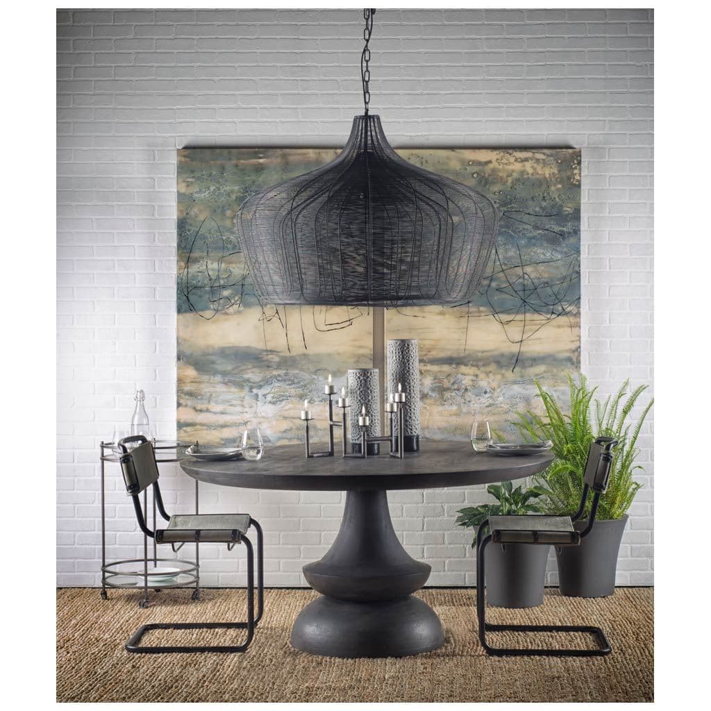 Crossman 60" Round Pedestal Dining Table | Modern | Dark Brown/Gray Wood | Seats 6 — product photograph