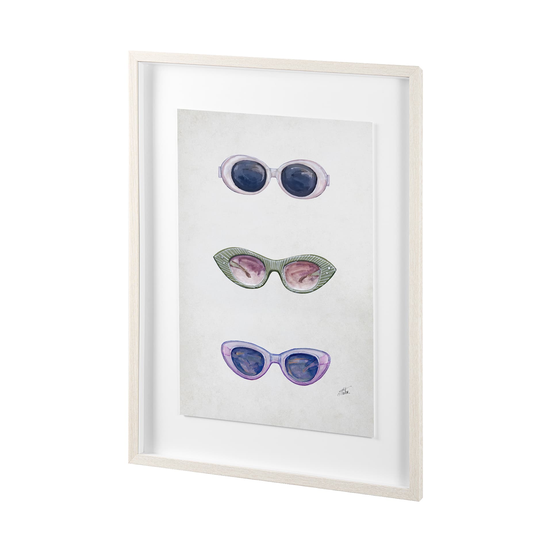 Sunglass Collection I by Mercana Studio Hand Embellished Textured Framed Art Print Matted under Glas — product photograph