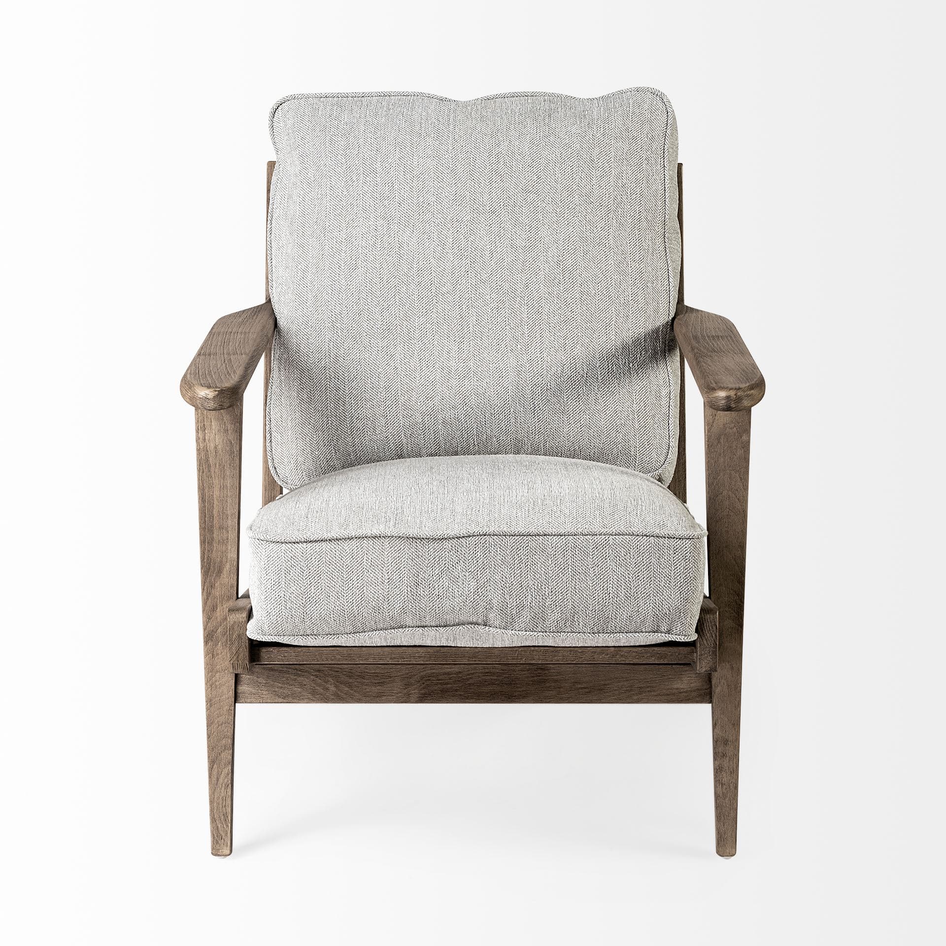 Olympus VI Frost Grey Fabric Wrapped Wooden Frame Accent Chair — product photograph