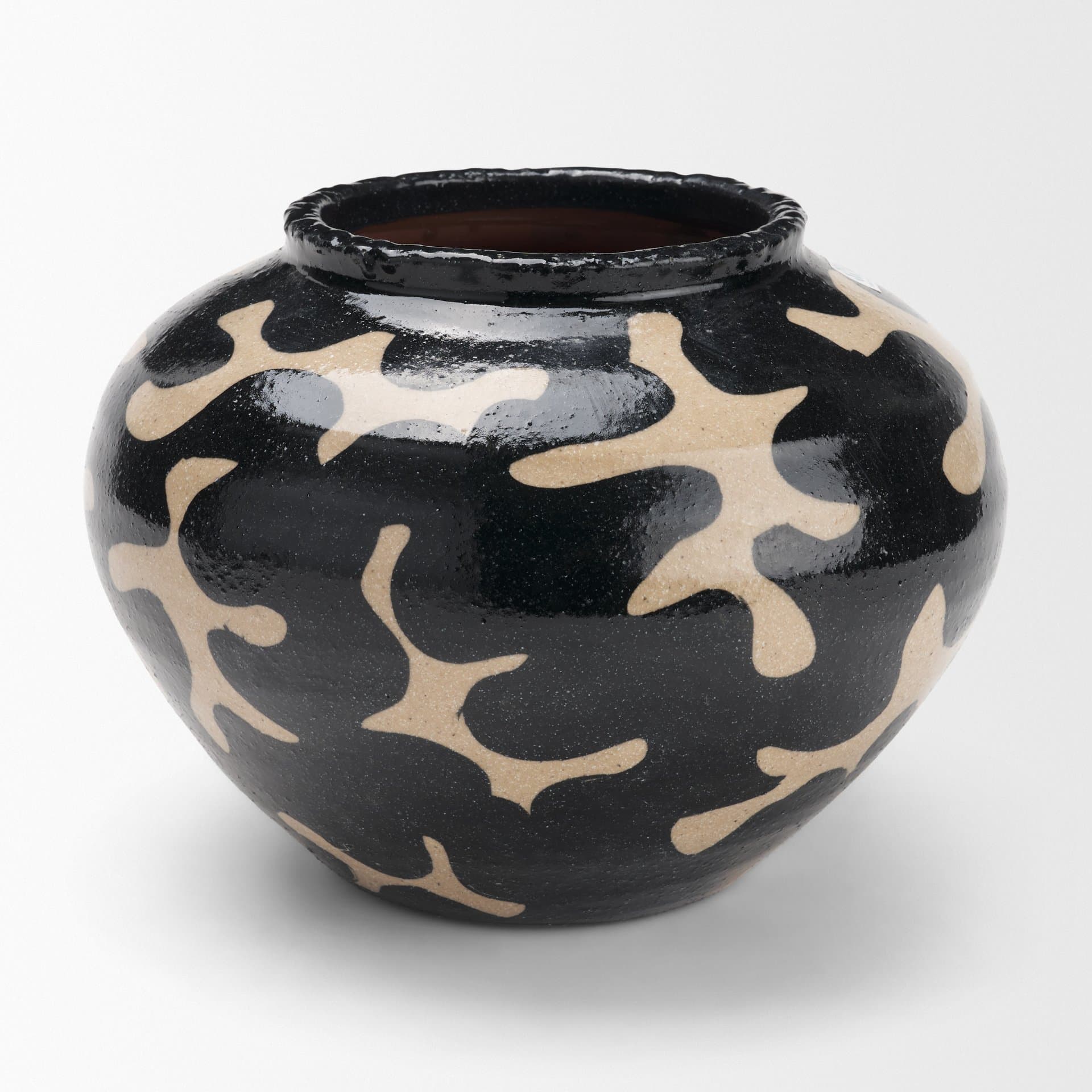 Bosma Black and Cream Ceramic Urn — product photograph
