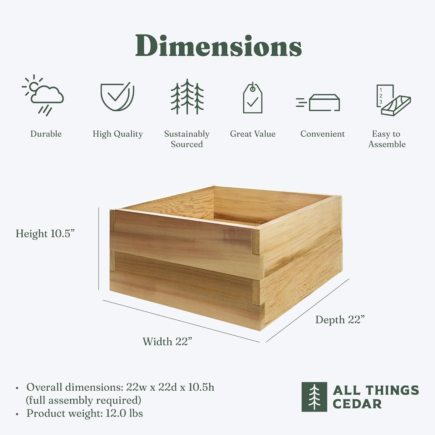 2-ft Double Layer Raised Garden Box RG24-2 — product photograph