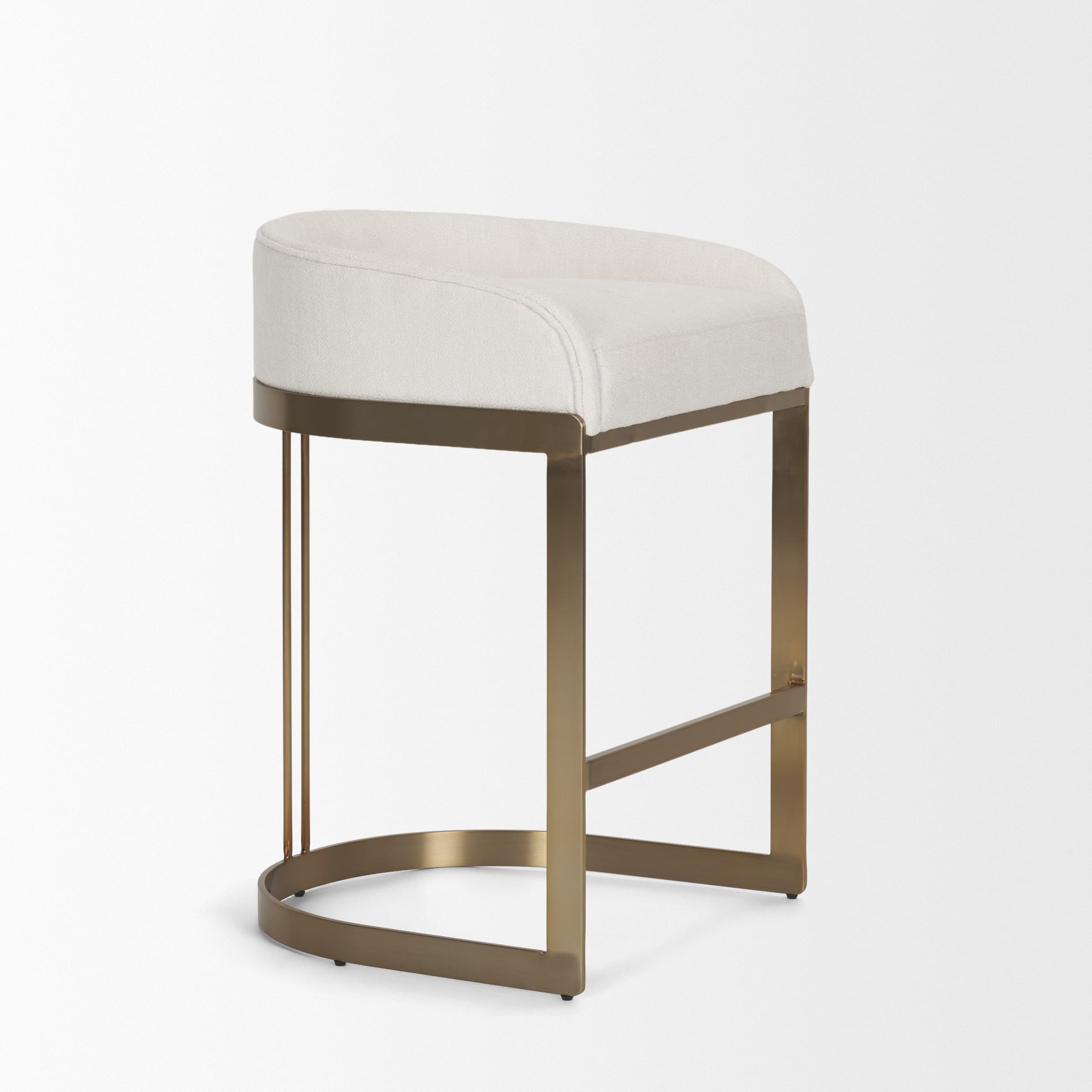Hollyfield Low Back 28.7in Seat Bar Stool | II Cream Fabric w/ Counter — product photograph
