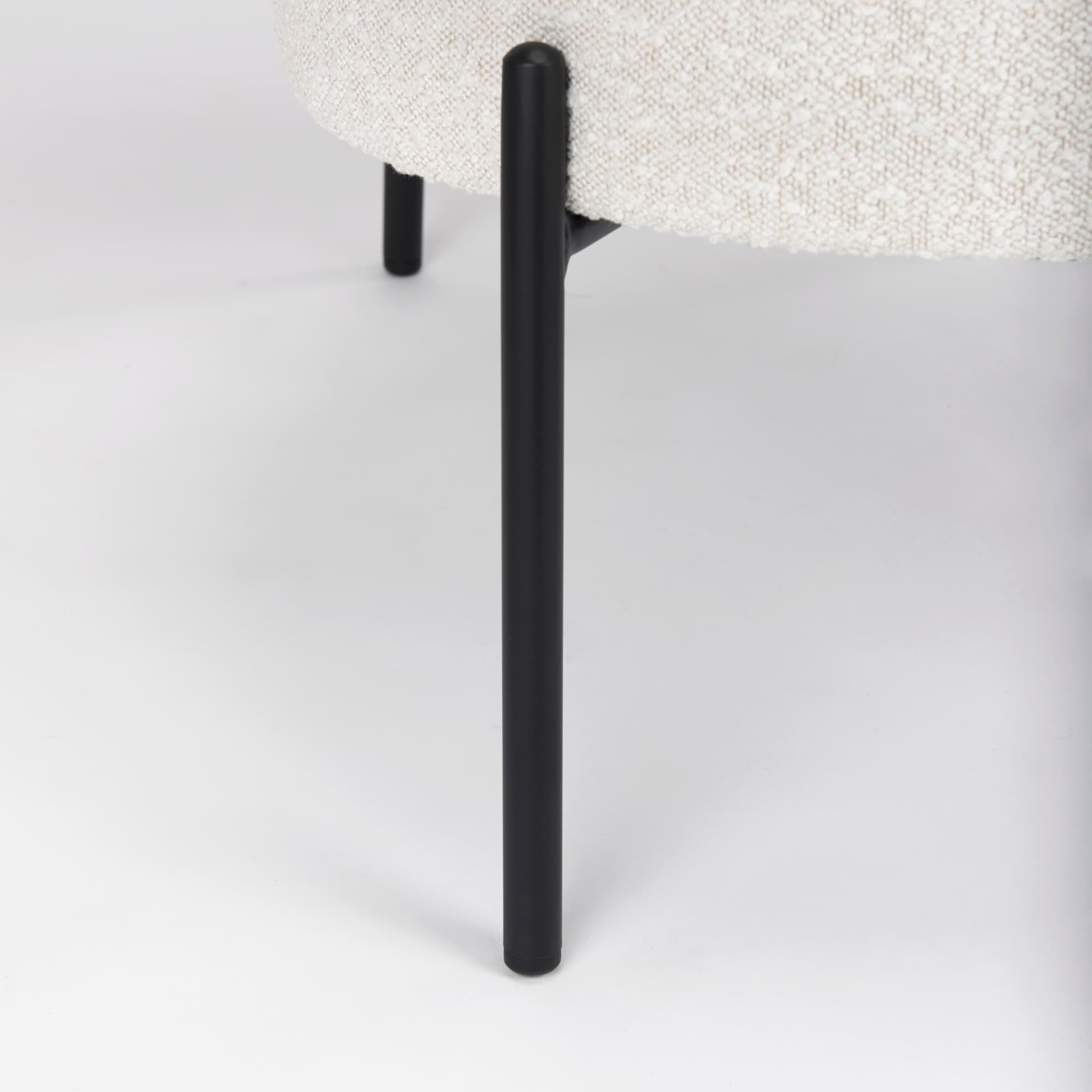 Amelia Cream Boucle W/Black Metal Upholstered Accent Chair 21.3L x 21.3W x 30.3H — product photograph