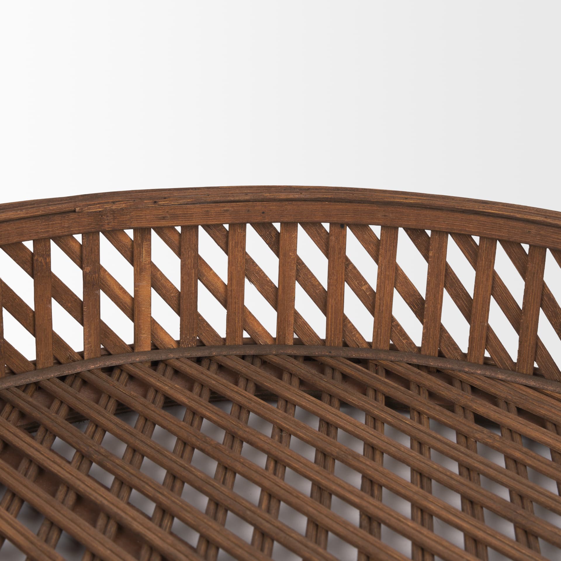 Thala Medium Brown Round Wicker Tray (Set of 2) — product photograph