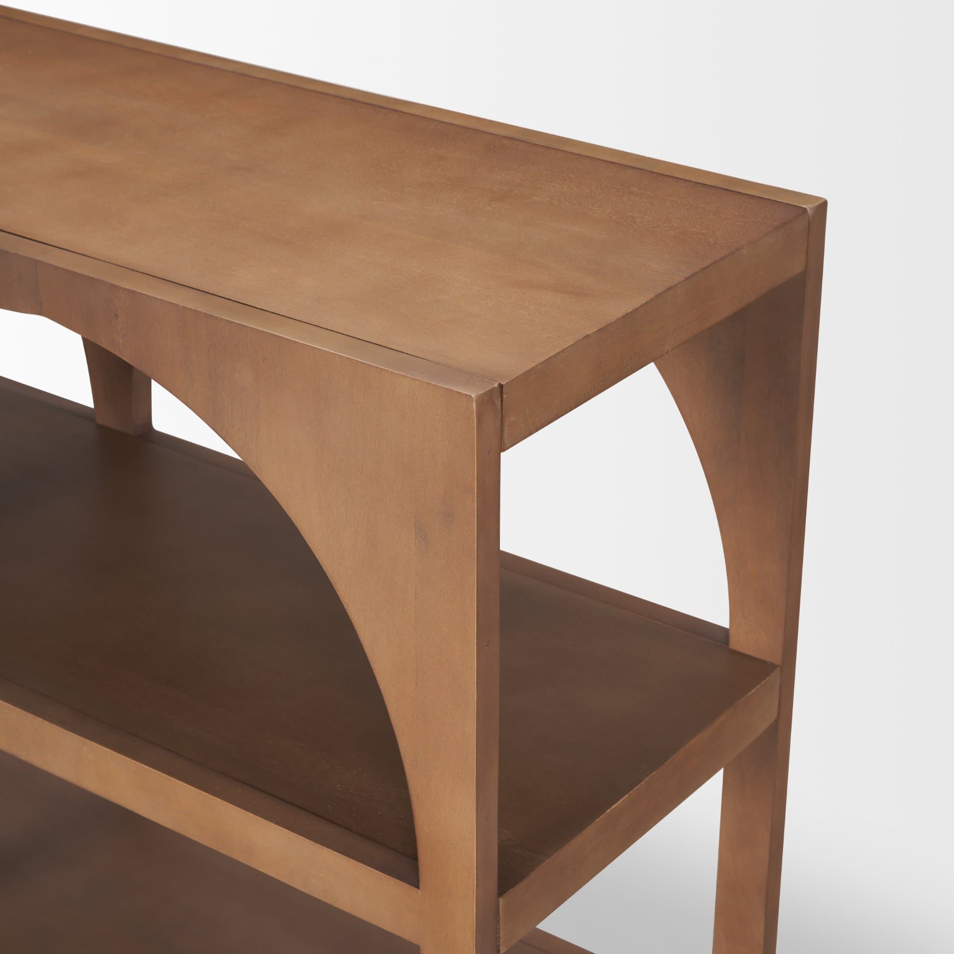 Bela 54" Arched Console Table Medium Brown Wood — product photograph