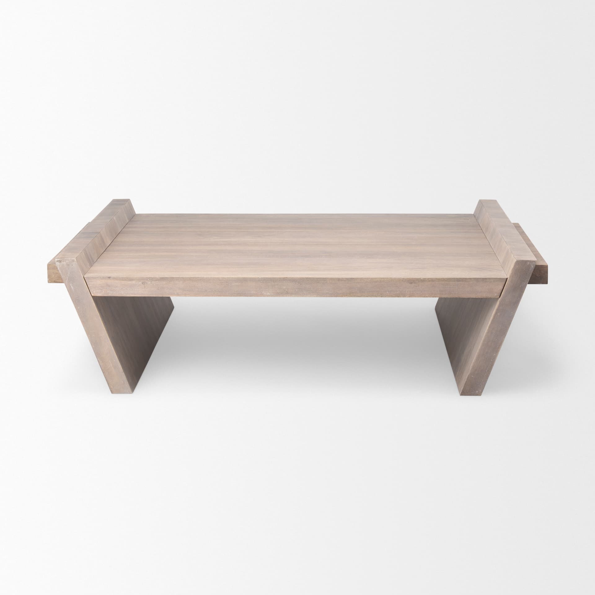 Elaine 59x36 Brown Solid Wood Top & Base Coffee Table — product photograph