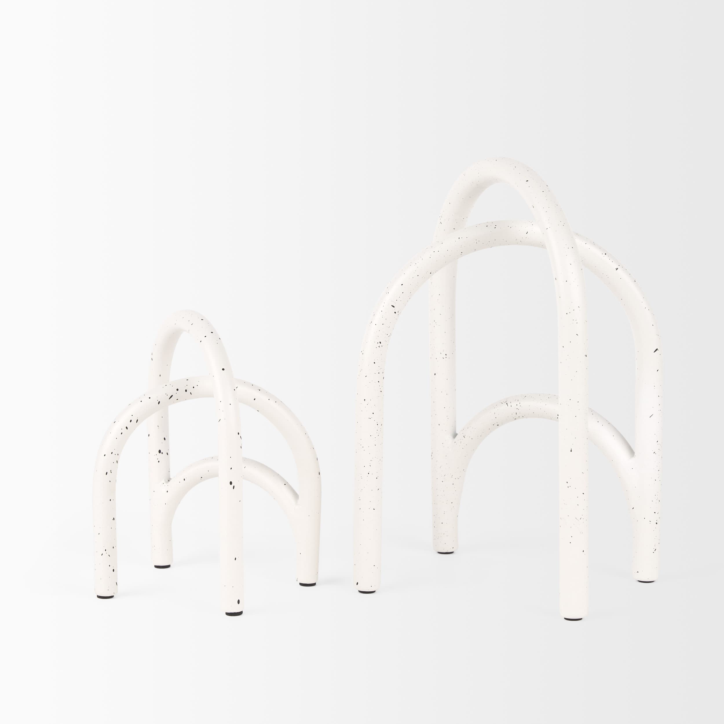 Springe White & Gray Speckled Arch Decorative Object (Set of 2) — product photograph