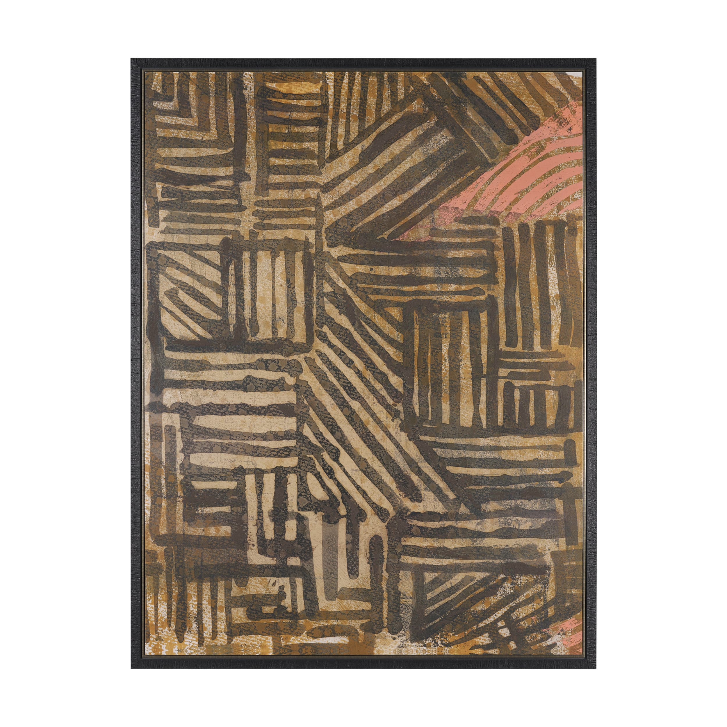 Bronze Geometry II by Mercana Studio Hand-Embellished Textured Framed Canvas Artwork — product photograph