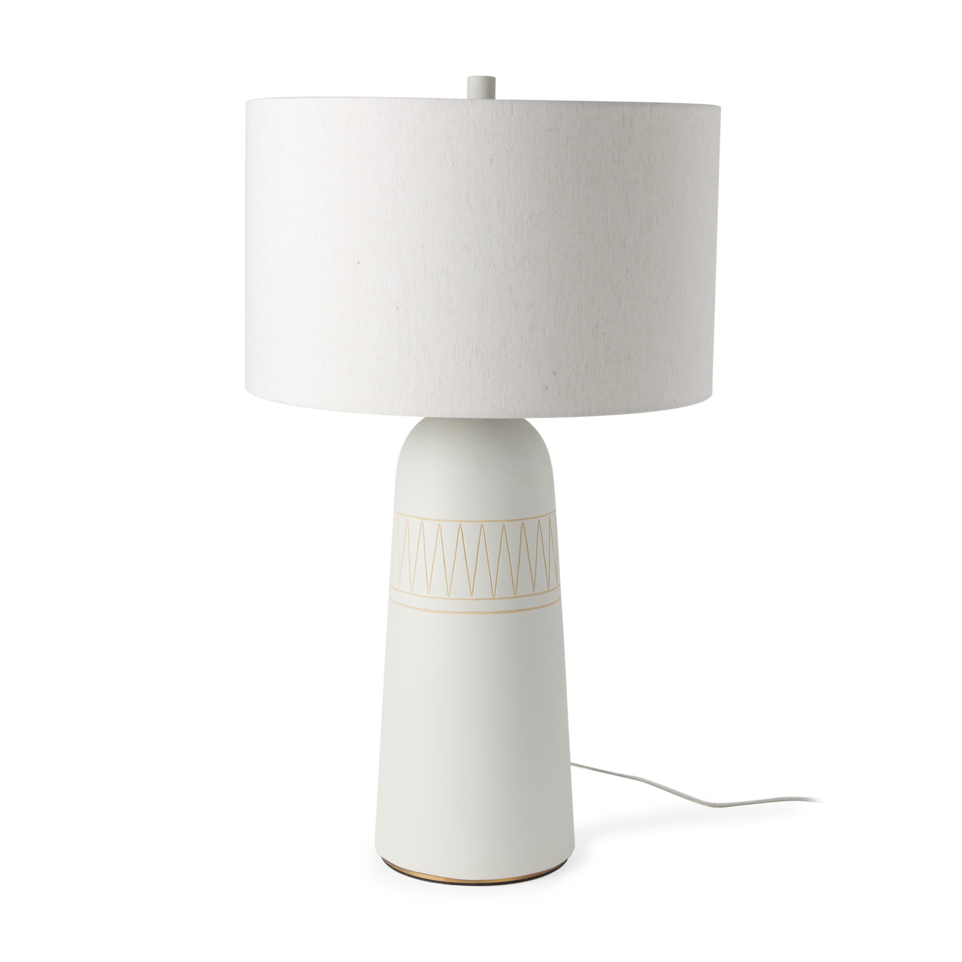 Javier 18.0L x 18.0W x 30.75H Light Base W/Cream Shade Table Lamp — product photograph
