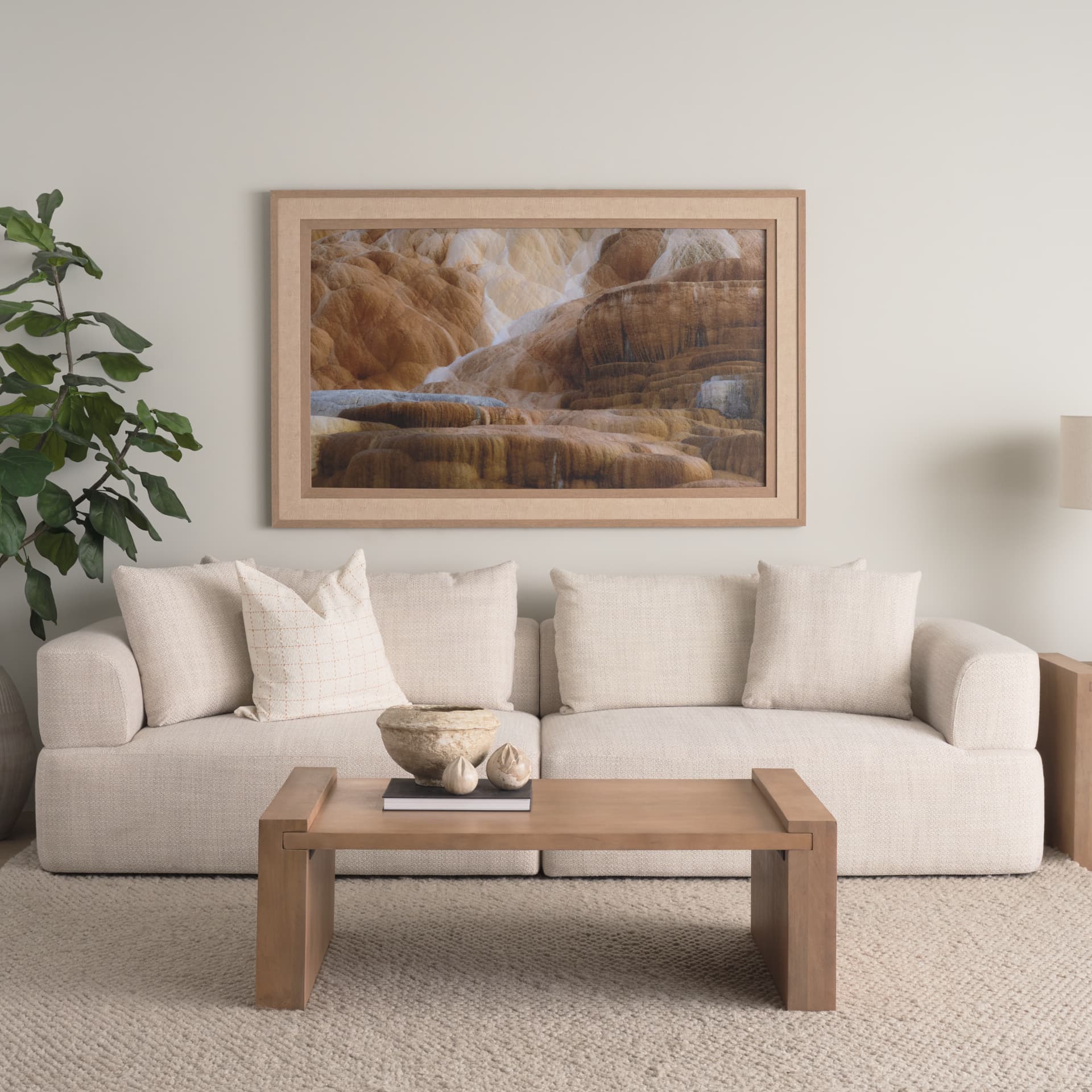 Caprie Large Beige Marble Decorative Juice Squeezer — in a styled room