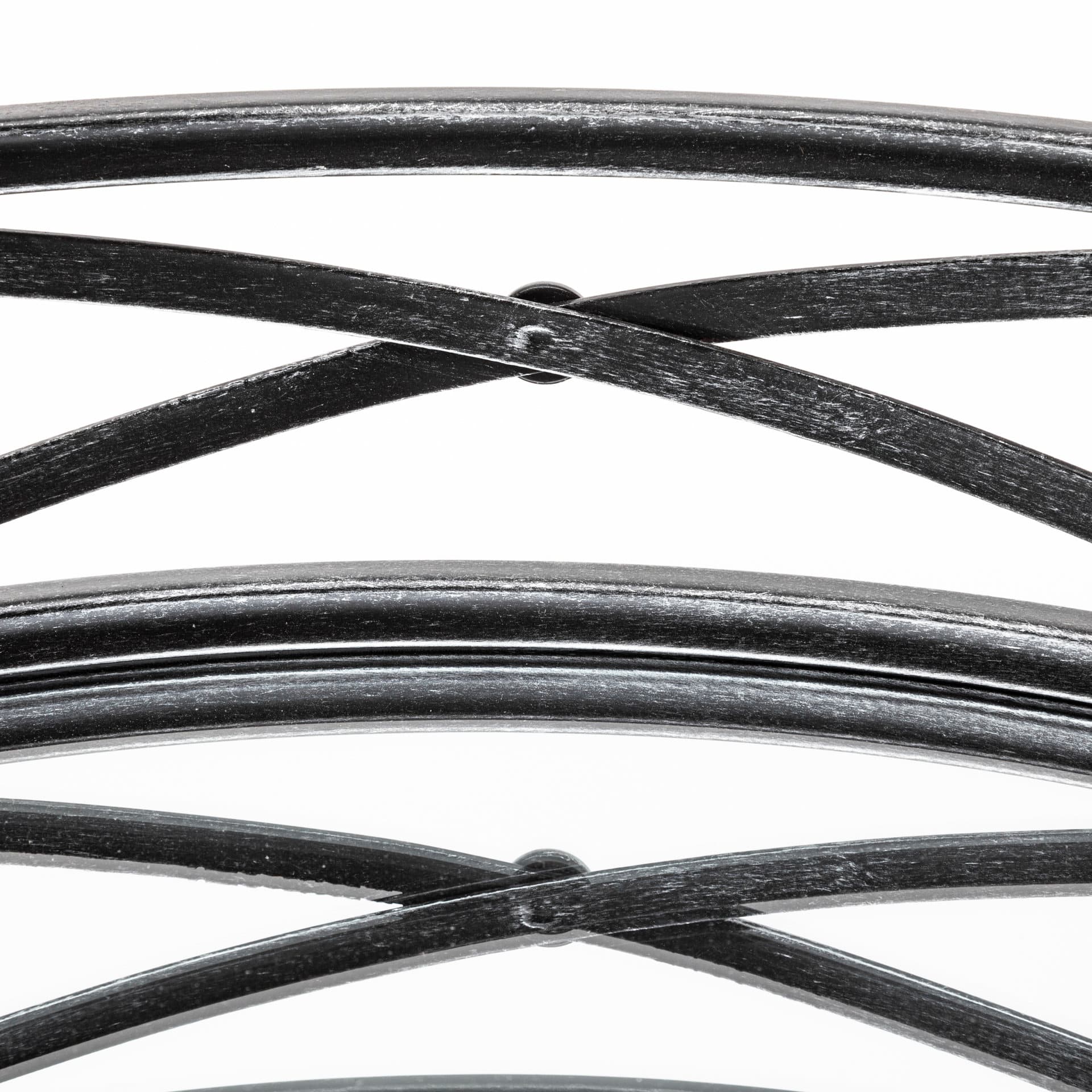 Piers (Set of 2) Black Metal Mirrored Round Trays — product photograph