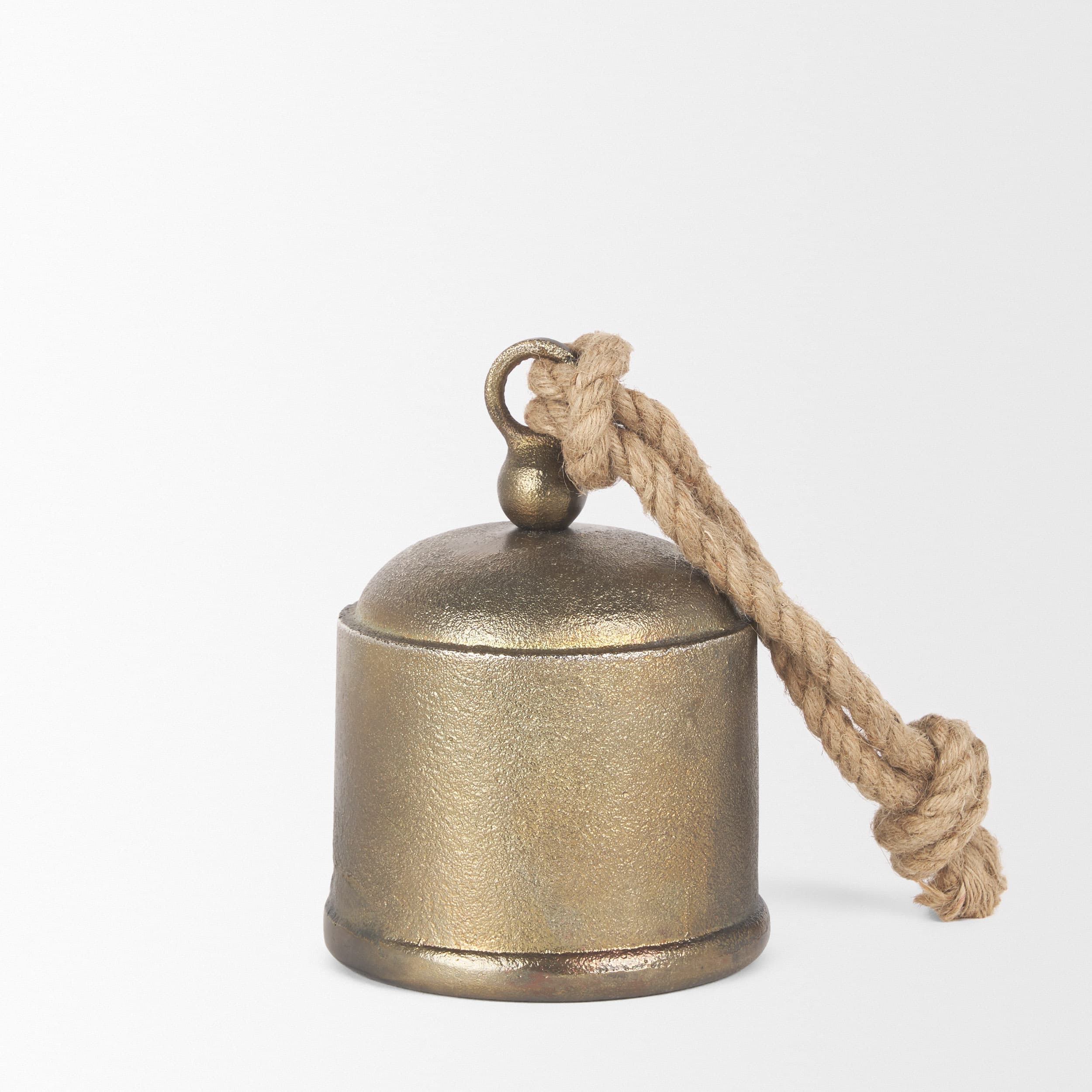 Quincy Medium Gold Metal Decorative Bell Object — product photograph