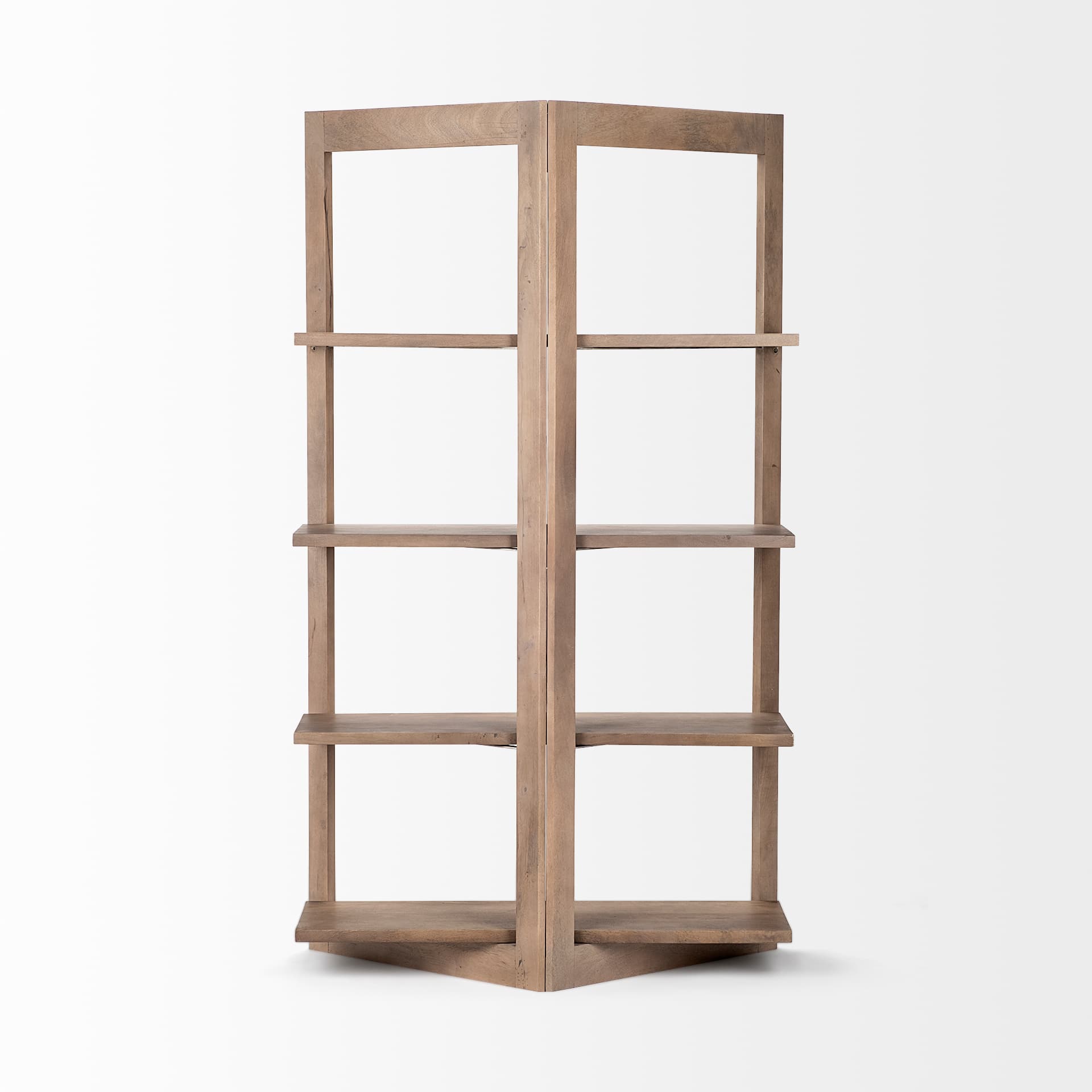 Turnbull I 42L x 16W x 72H Light Brown Wood Four Shelf Shelving Unit — product photograph