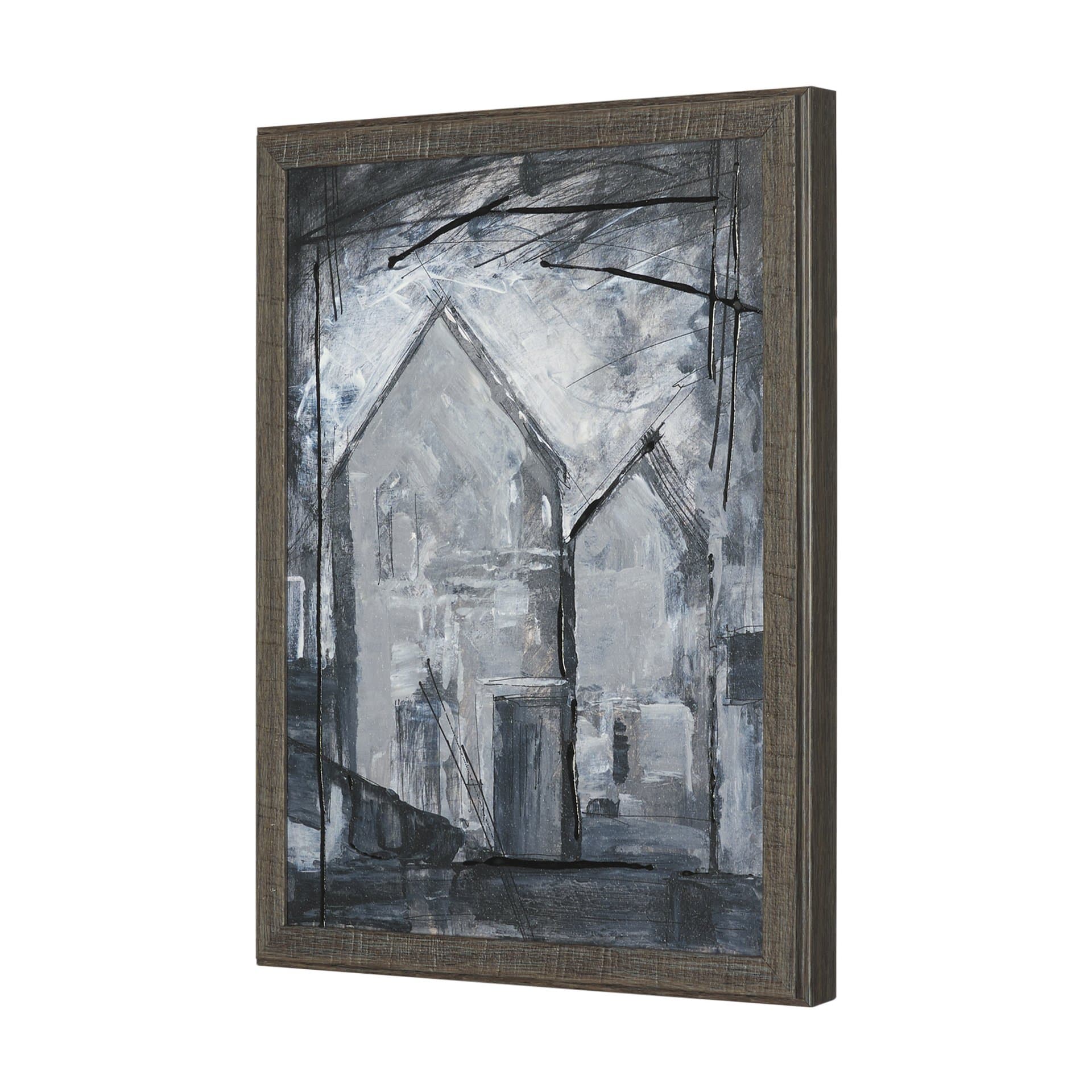Community 2D by Mercana Studio Hand-Embellished Textured Framed Artwork Matted — product photograph