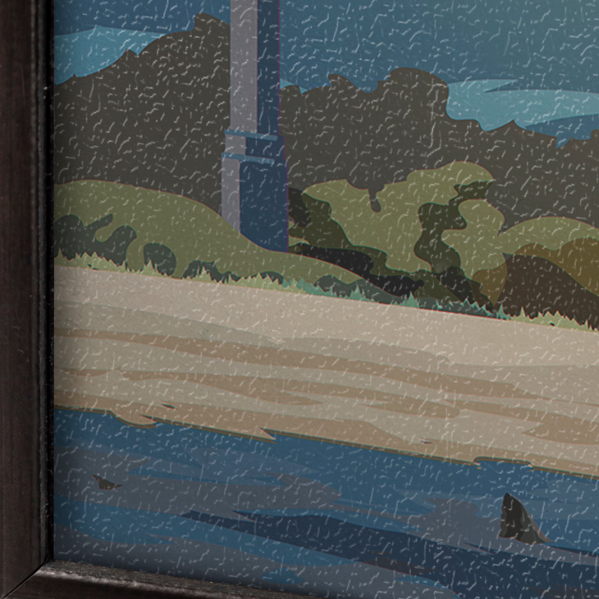 Massachusetts Go USA (SM) by Mercana Studio a Hand Embellished Decograph Framed Art Print — product photograph