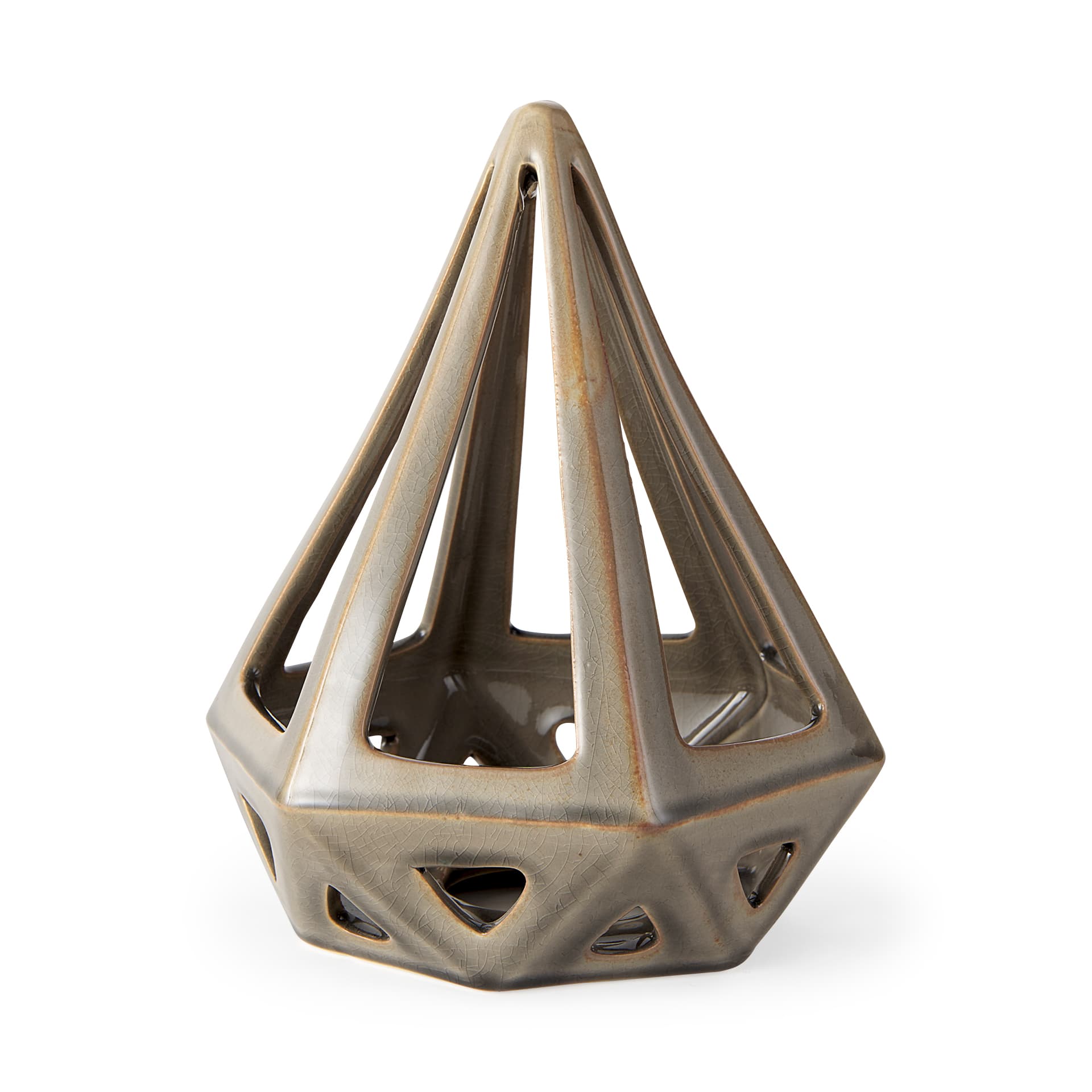 Hood 7.7L x 7.7W x 9.4H Bronze Geometric Ceramic Object — product photograph