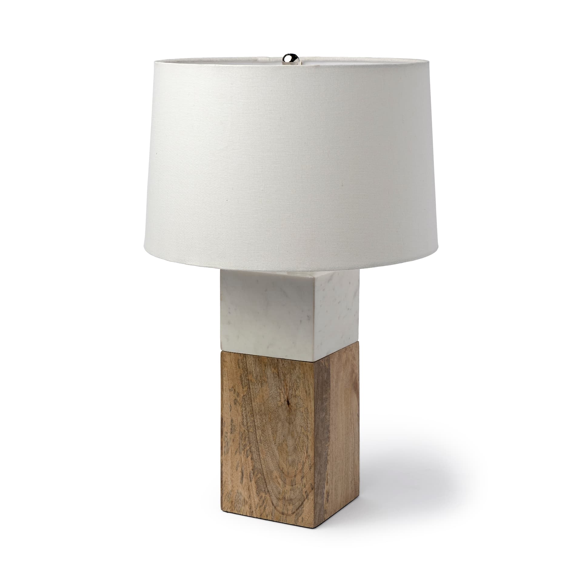 Woodrow (22.3"H) Light Brown Wood w/ White Accent Table Lamp — product photograph