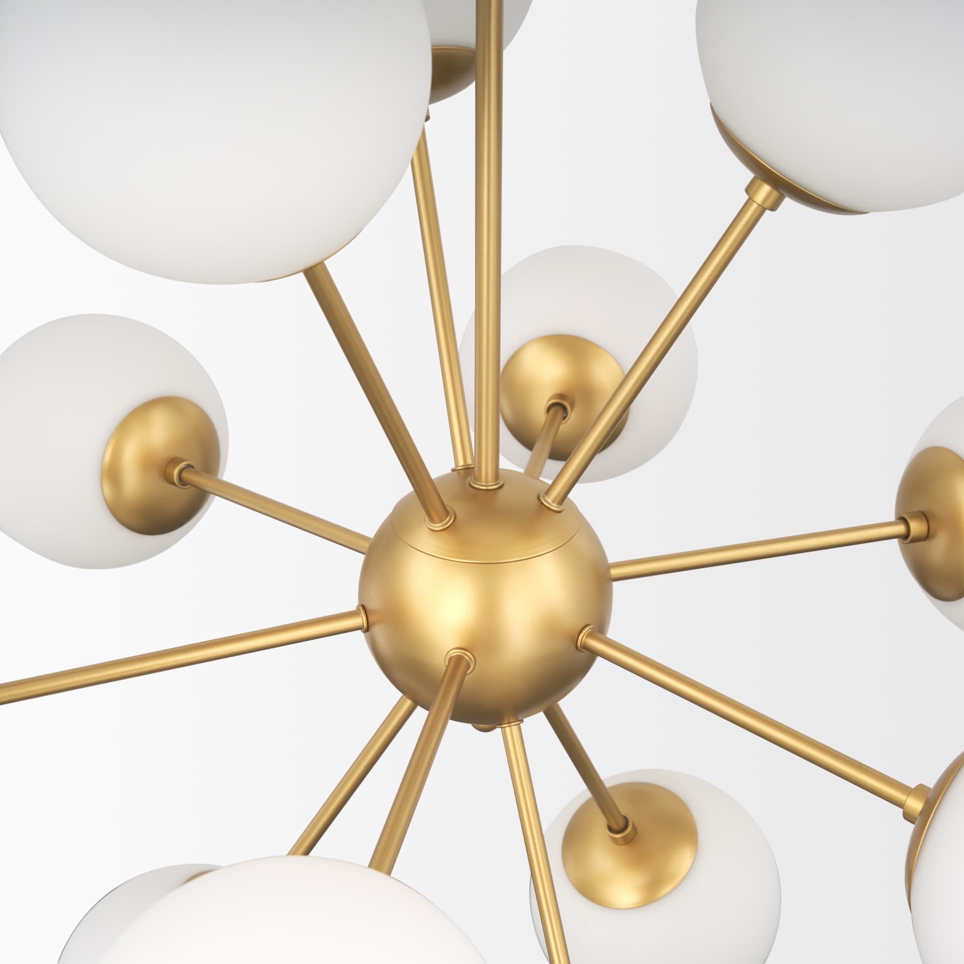 Barbara Brushed Gold Metal w/ Frosted Glass Globes 11-Light Chandelier — product photograph