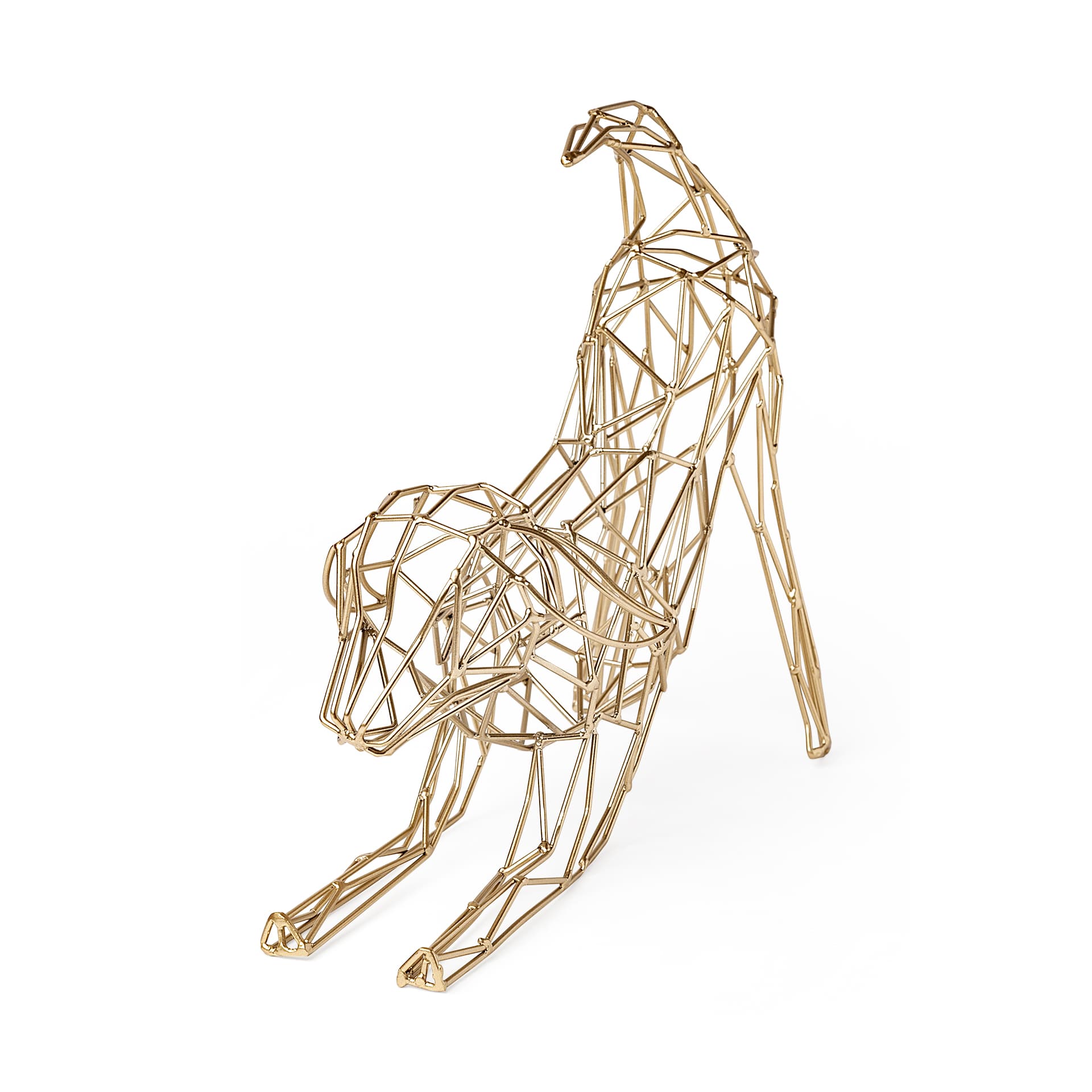 Frankie II 13L x 6W Gold Wire Framed Dog Shaped Decor — product photograph