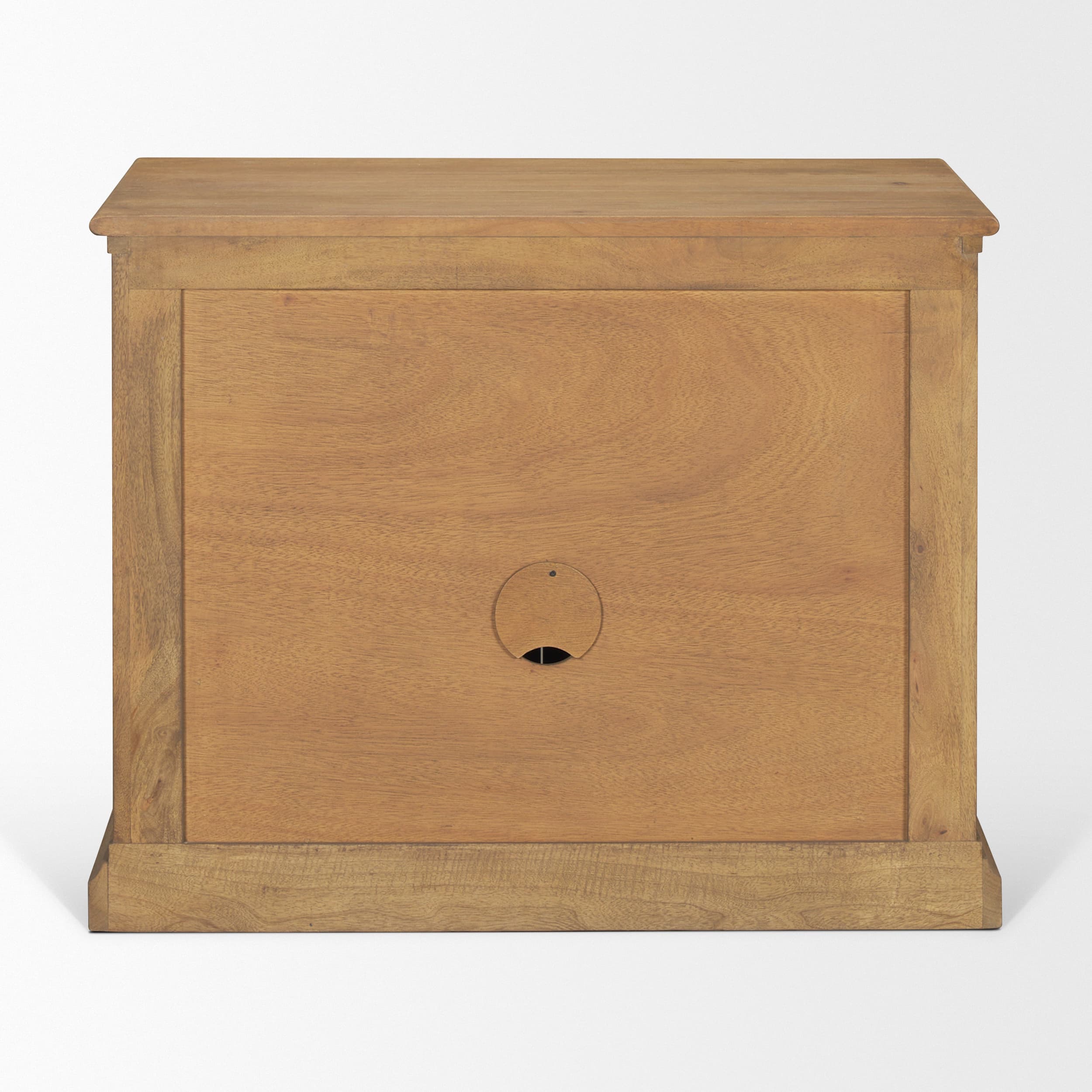 Baron Light Brown Solid Wood w/ Gunmetal Knobs 2-Door Accent Cabinet — product photograph